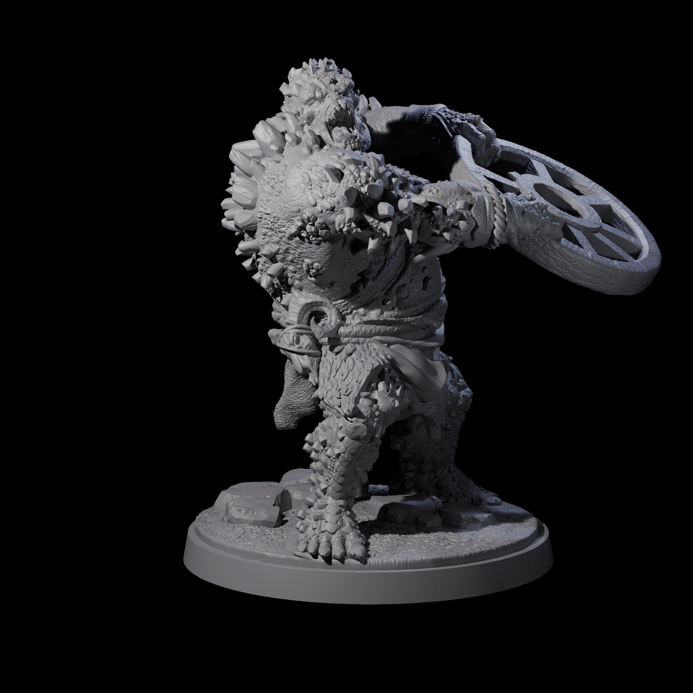 Rocky Ogre B Miniature for Dungeons and Dragons, Pathfinder or other TTRPGs