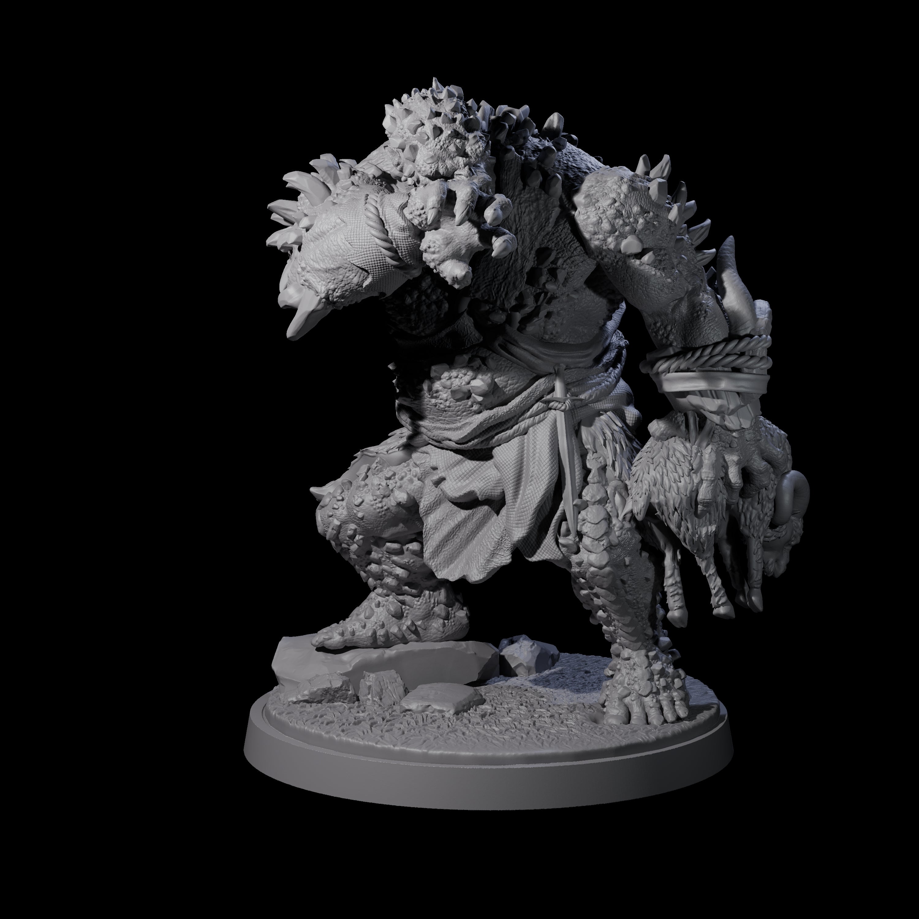 Rocky Ogre C Miniature for Dungeons and Dragons, Pathfinder or other TTRPGs