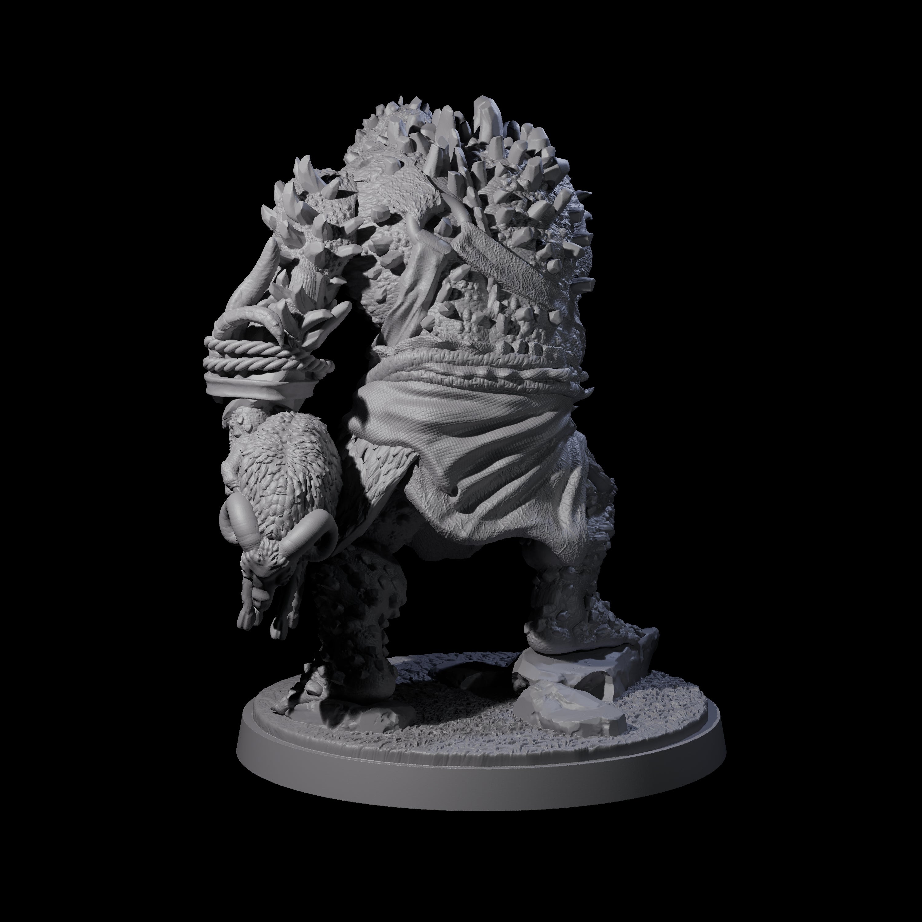 Rocky Ogre C Miniature for Dungeons and Dragons, Pathfinder or other TTRPGs