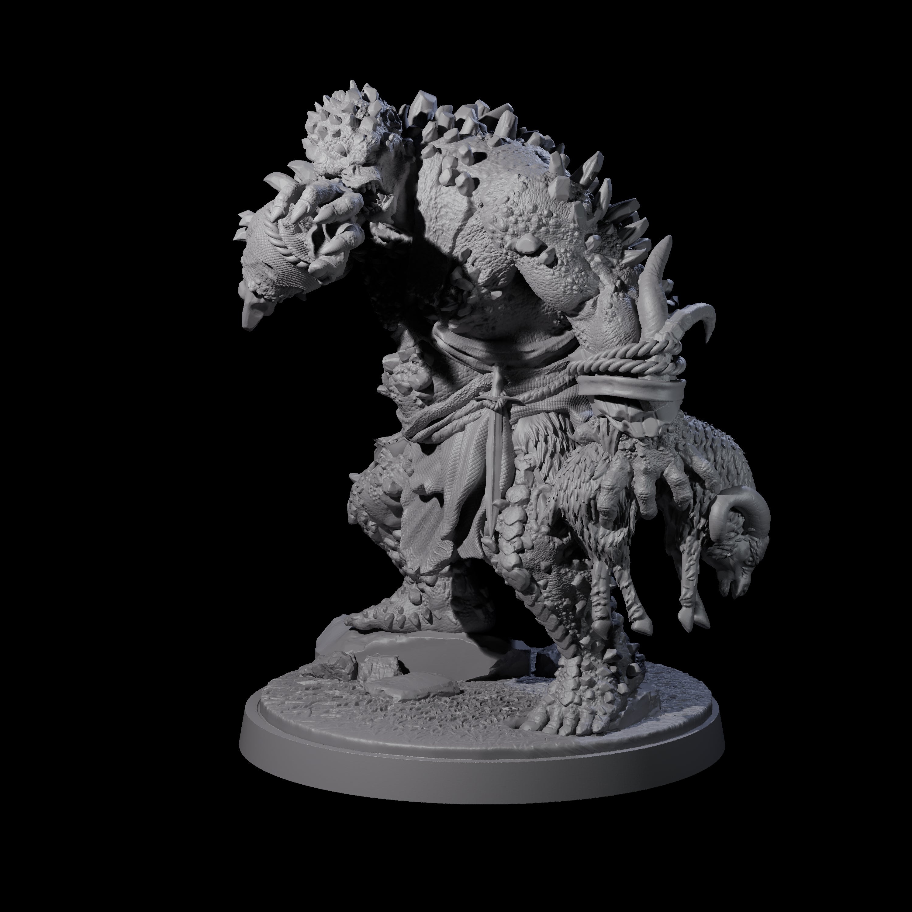 Rocky Ogre C Miniature for Dungeons and Dragons, Pathfinder or other TTRPGs