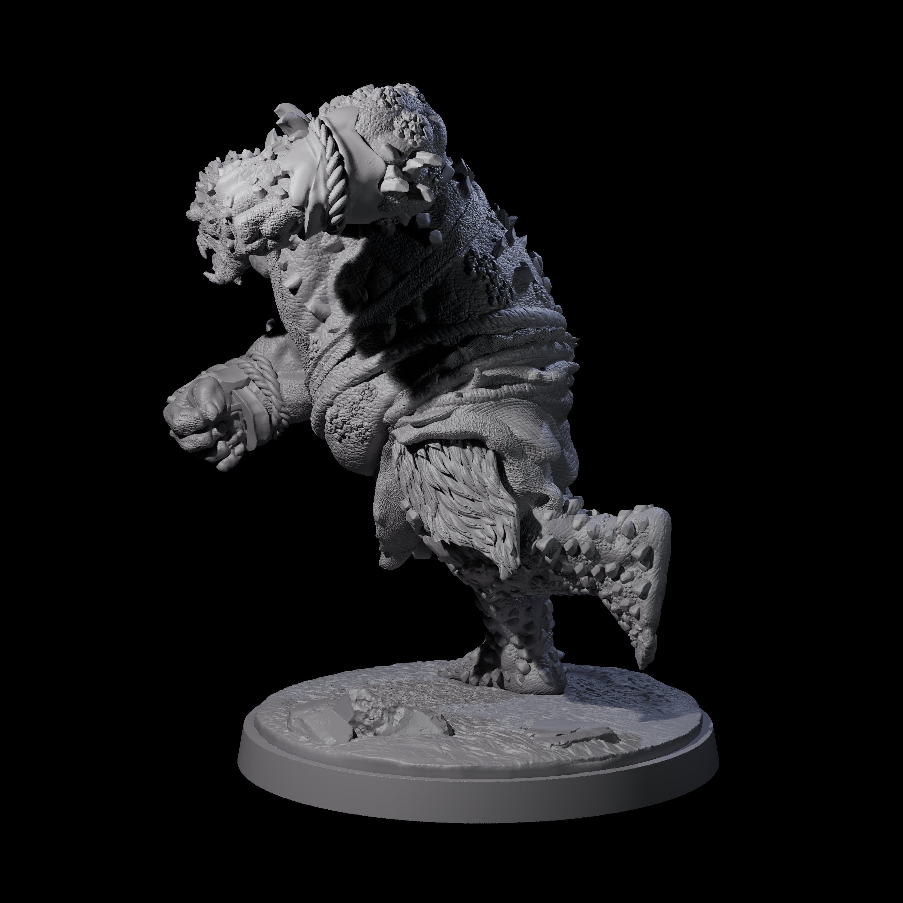 Rocky Ogre D Miniature for Dungeons and Dragons, Pathfinder or other TTRPGs