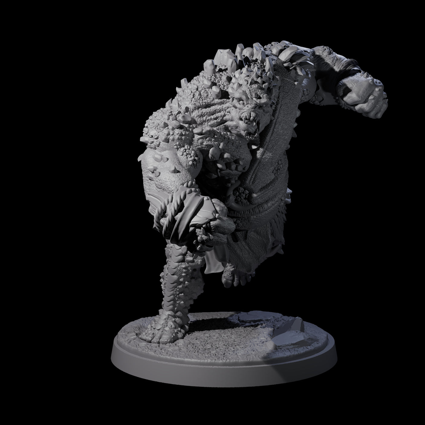 Rocky Ogre D Miniature for Dungeons and Dragons, Pathfinder or other TTRPGs