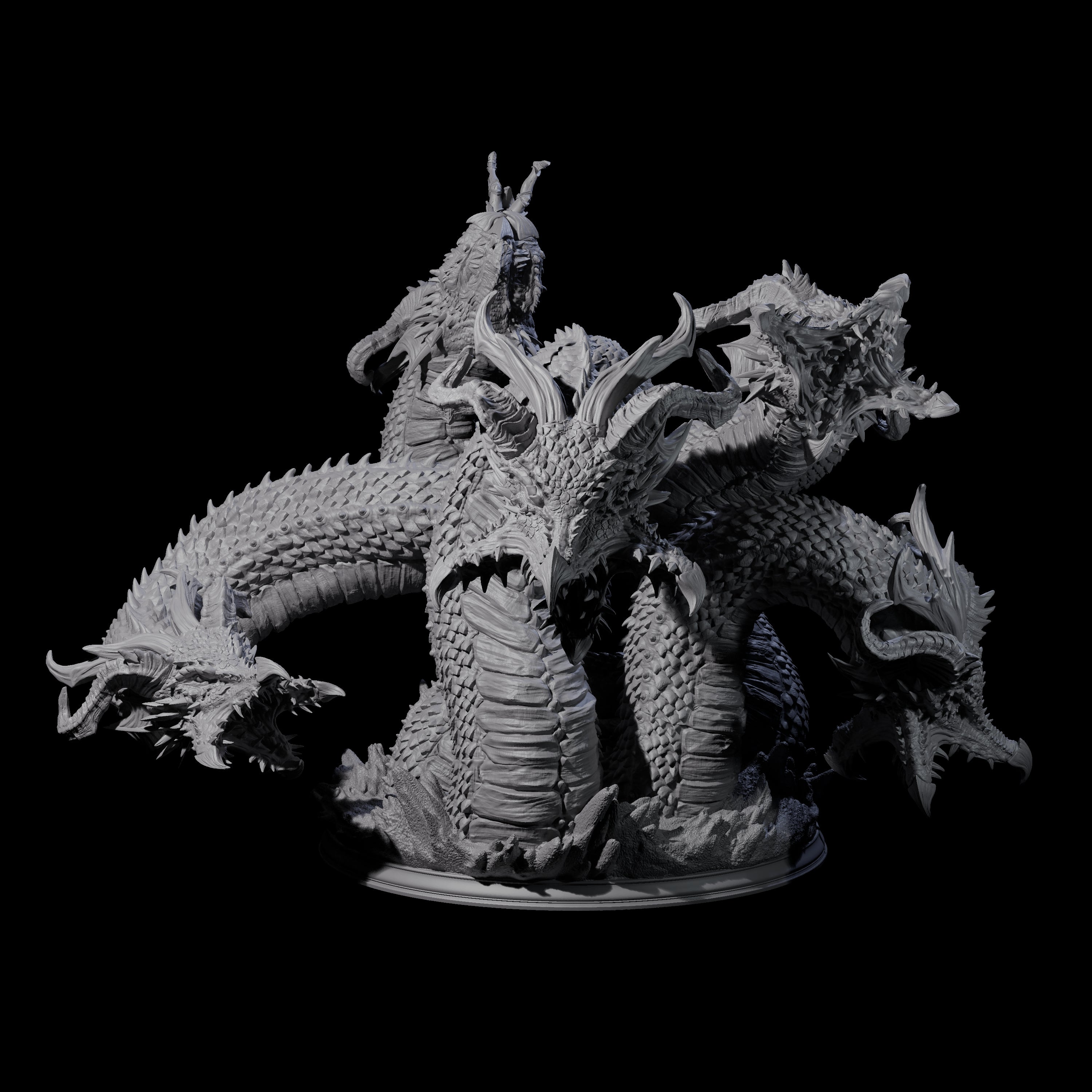 Roiling Hydra Monster Miniature for Dungeons and Dragons, Pathfinder or other TTRPGs