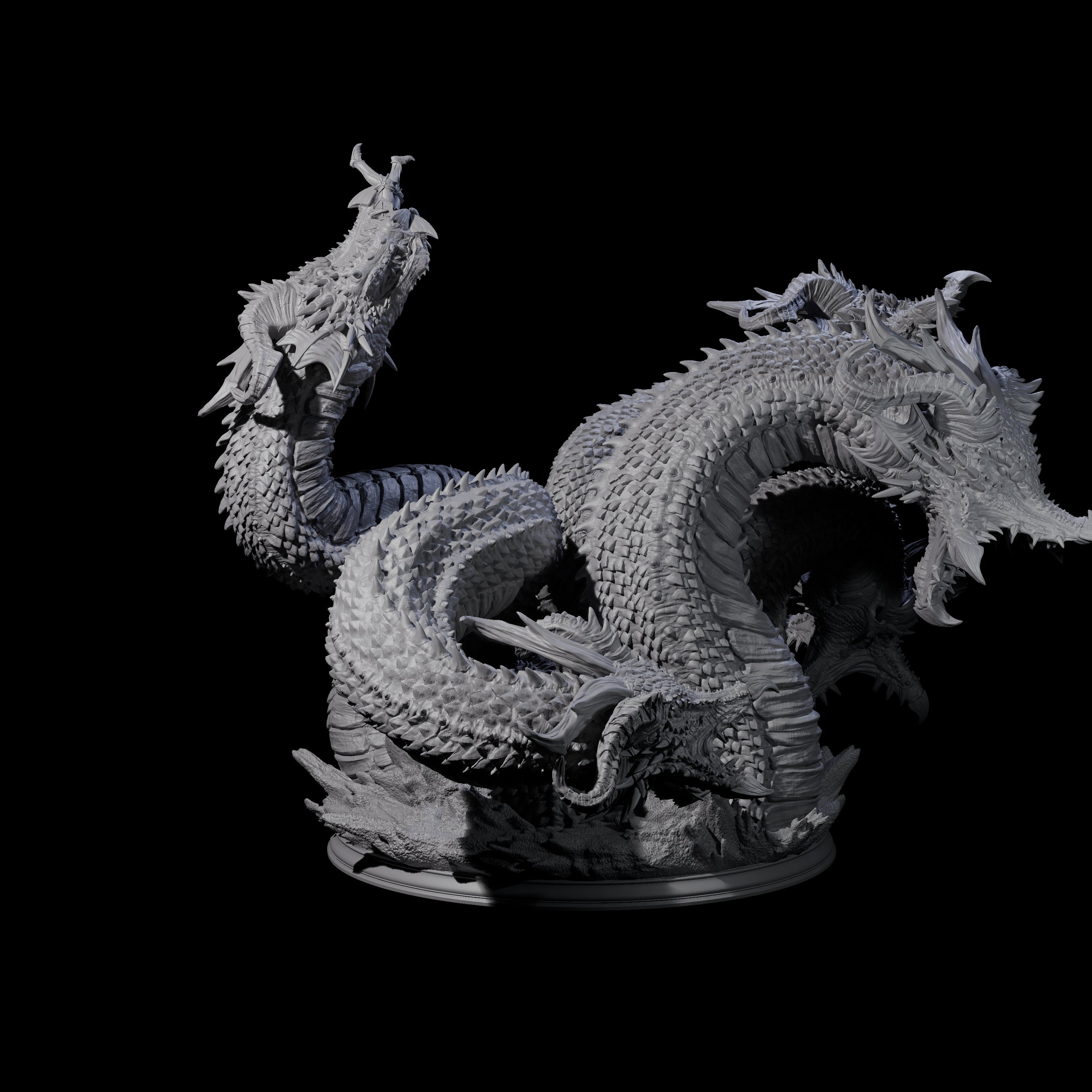 Roiling Hydra Monster Miniature for Dungeons and Dragons, Pathfinder or other TTRPGs