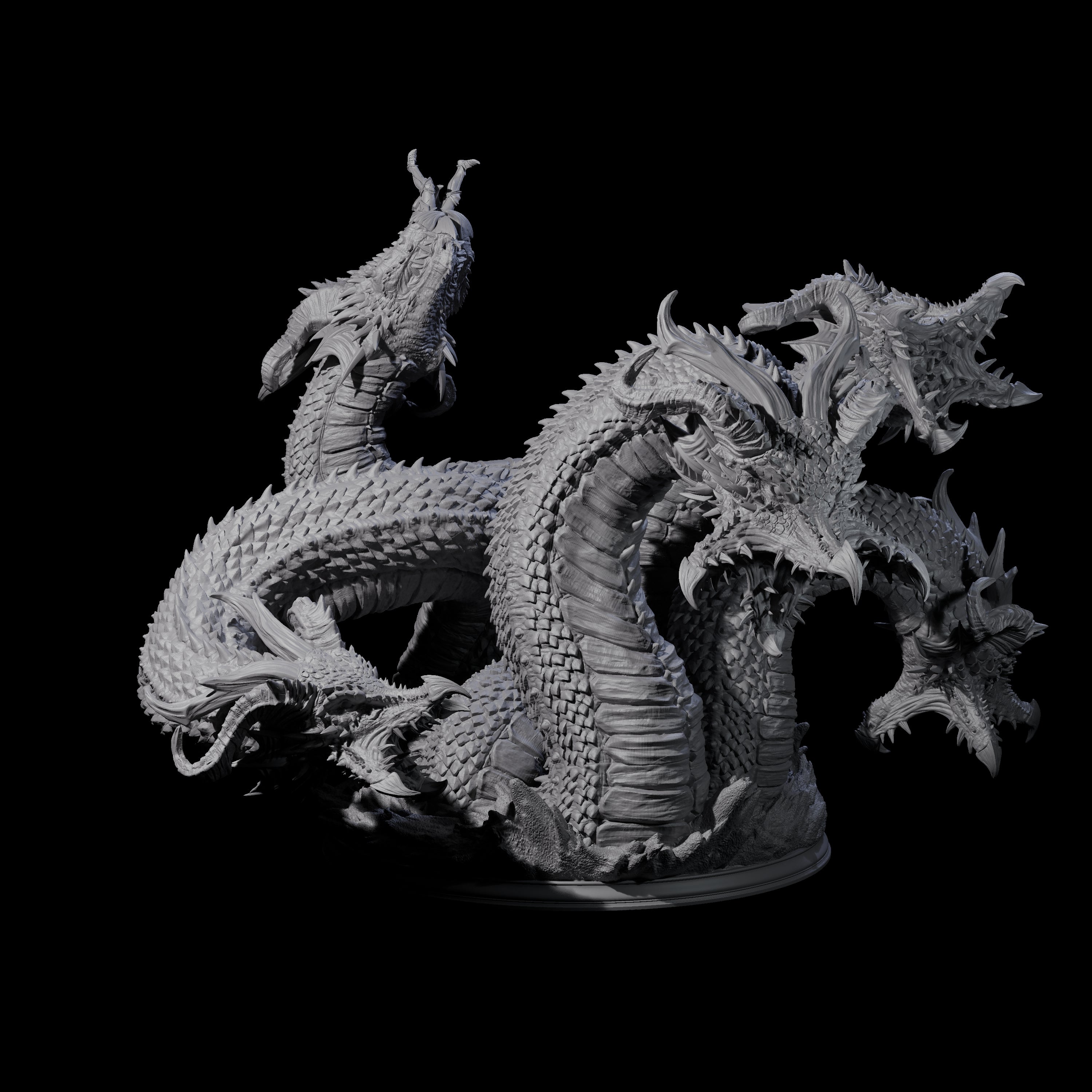Roiling Hydra Monster Miniature for Dungeons and Dragons, Pathfinder or other TTRPGs
