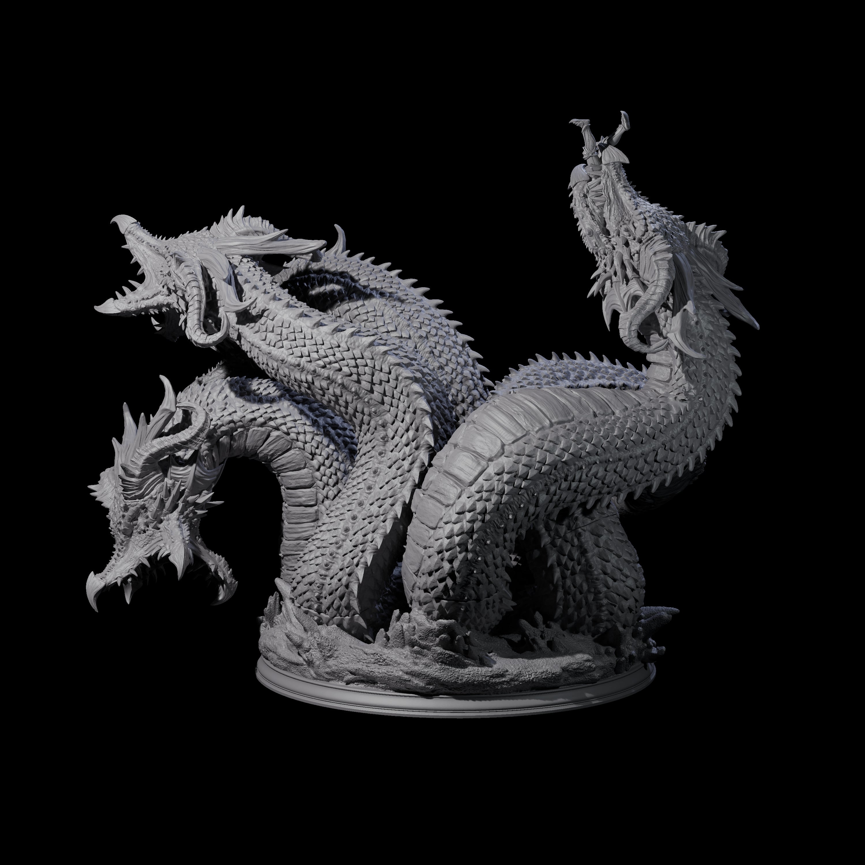 Roiling Hydra Monster Miniature for Dungeons and Dragons, Pathfinder or other TTRPGs