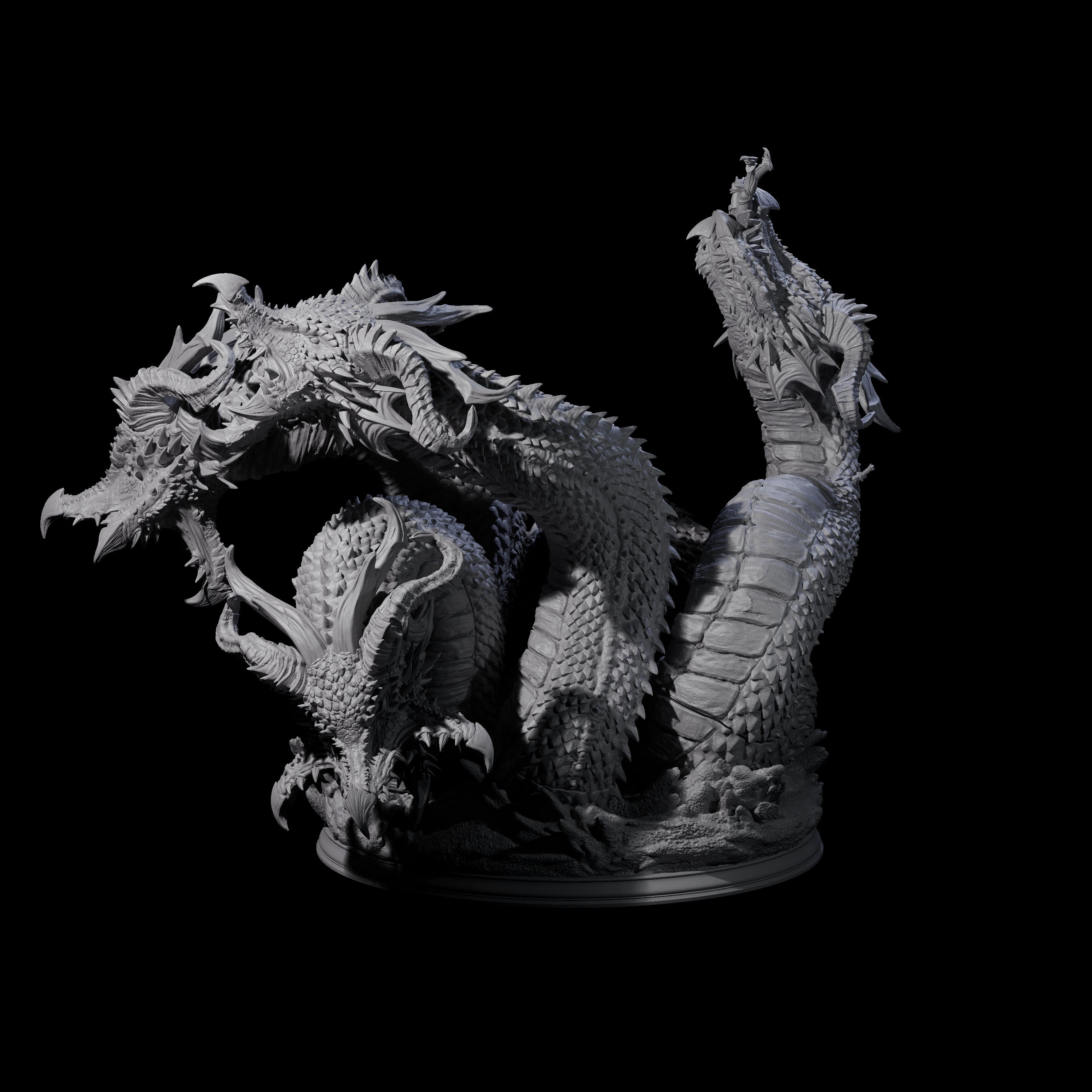 Roiling Hydra Monster Miniature for Dungeons and Dragons, Pathfinder or other TTRPGs