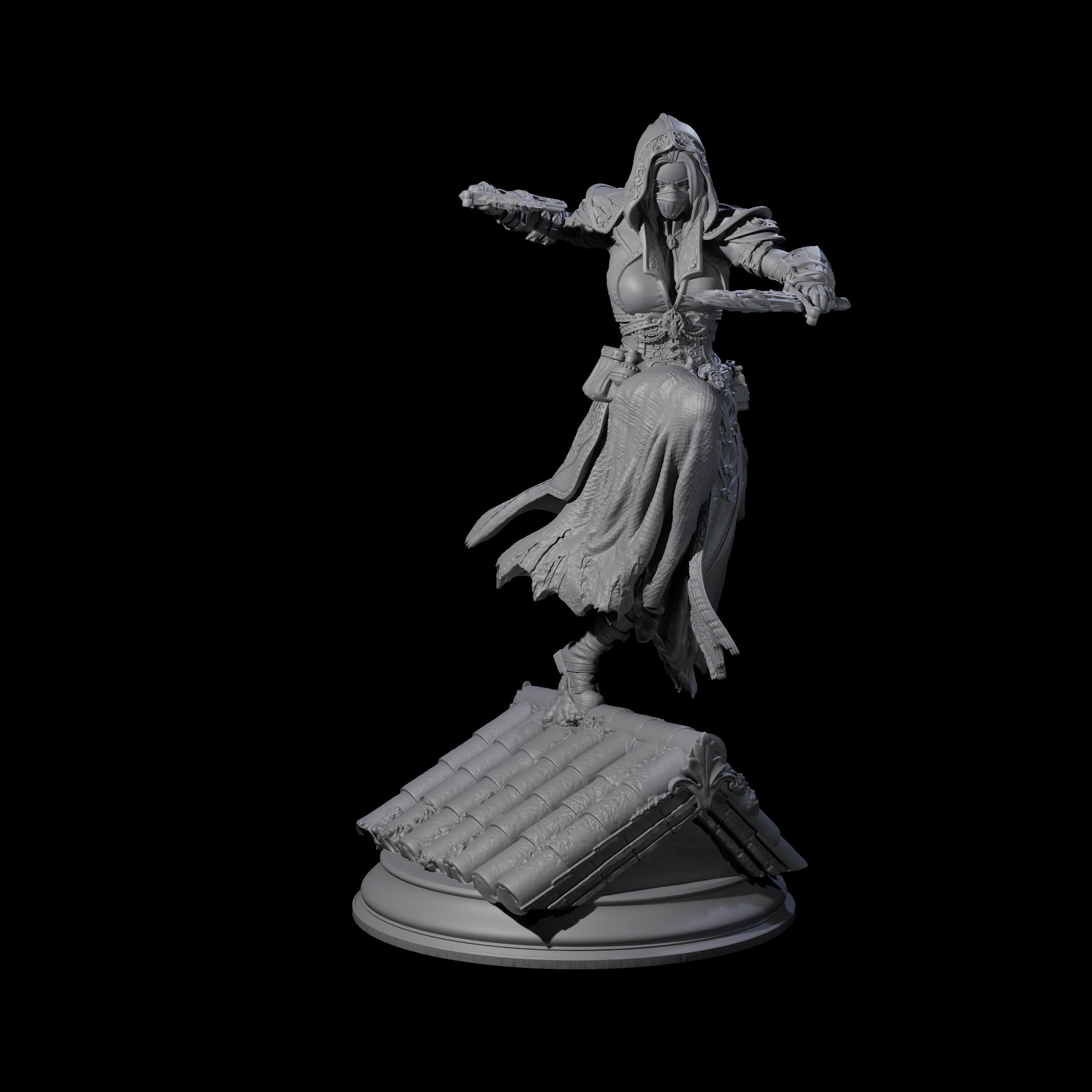 Roof Running Female Assassin Miniature for Dungeons and Dragons, Pathfinder or other TTRPGs