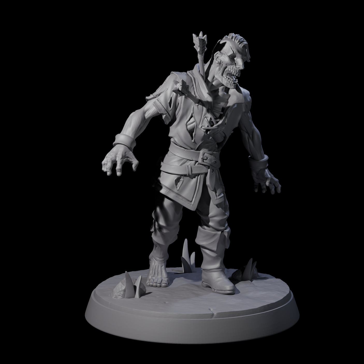 Rotten And Stinking Zombie Horrors Miniature for Dungeons and Dragons, Pathfinder or other TTRPGs