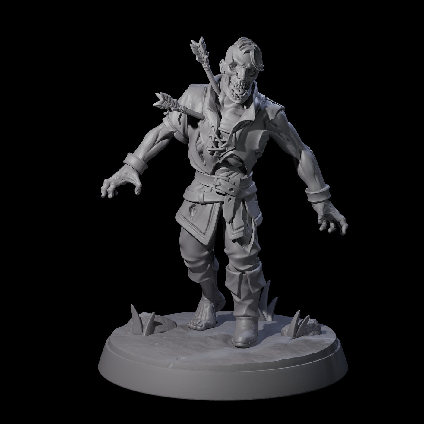 Rotten And Stinking Zombie Horrors Miniature for Dungeons and Dragons, Pathfinder or other TTRPGs