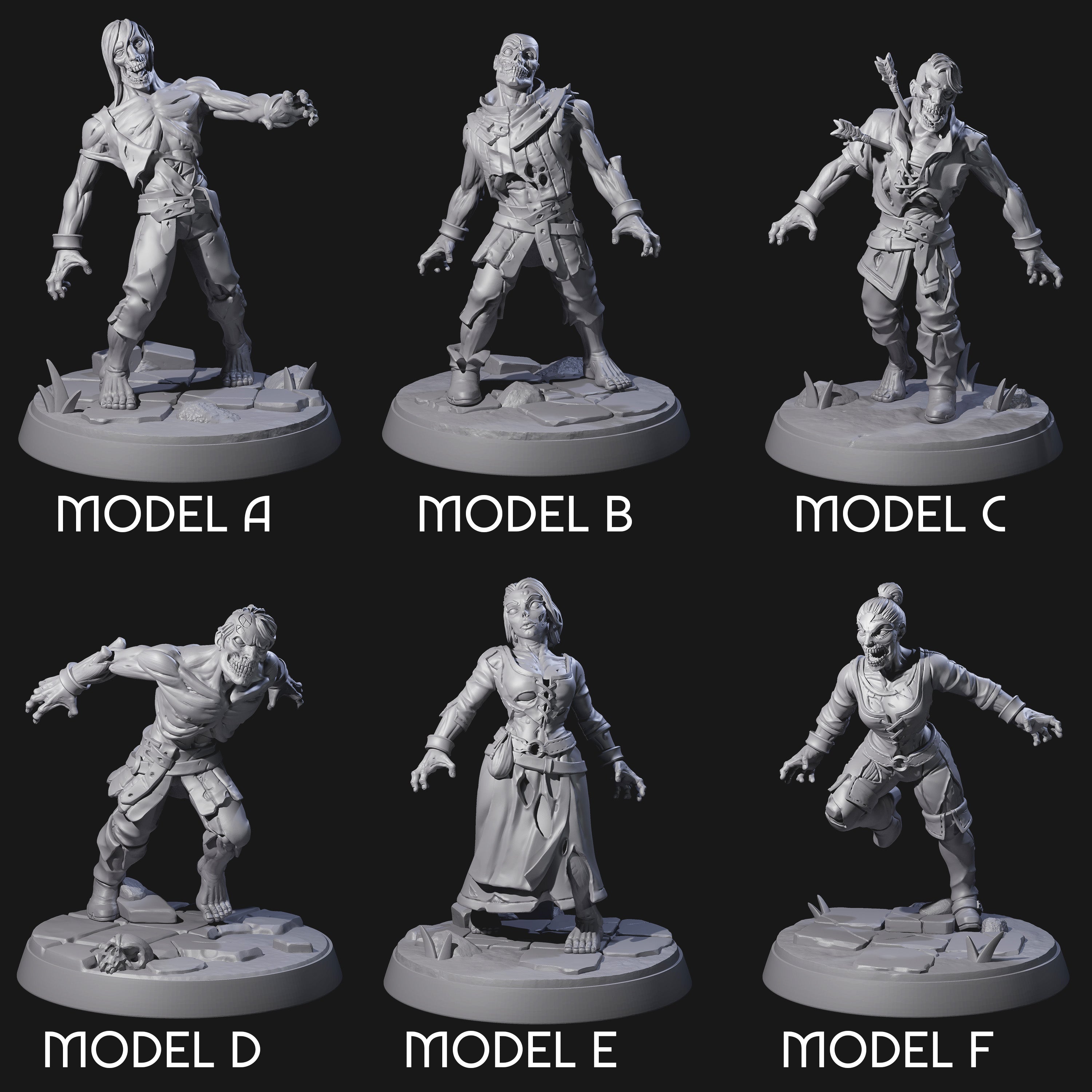Rotten And Stinking Zombie Horrors Miniature for Dungeons and Dragons, Pathfinder or other TTRPGs