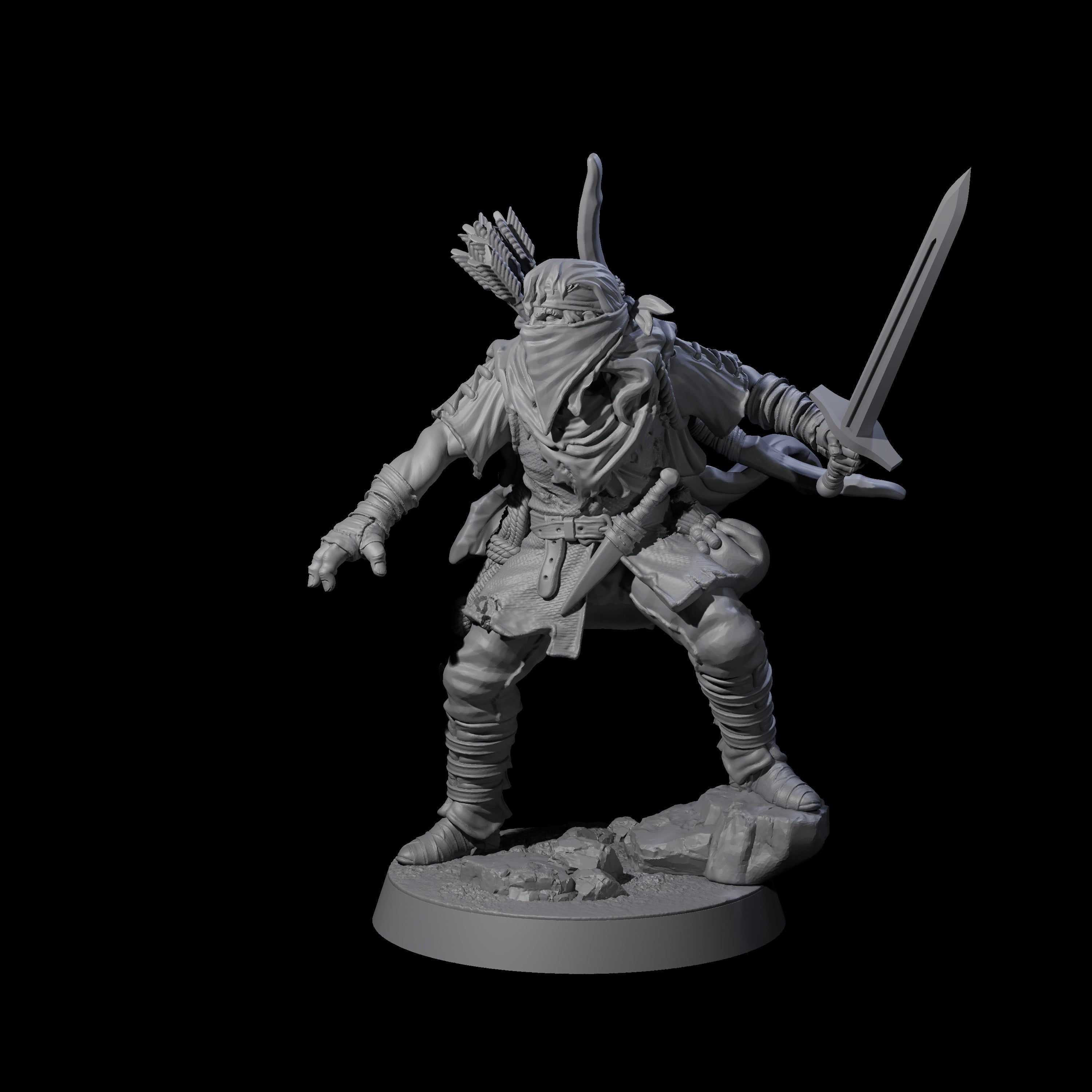 Rough Road Bandit A Miniature for Dungeons and Dragons, Pathfinder or other TTRPGs