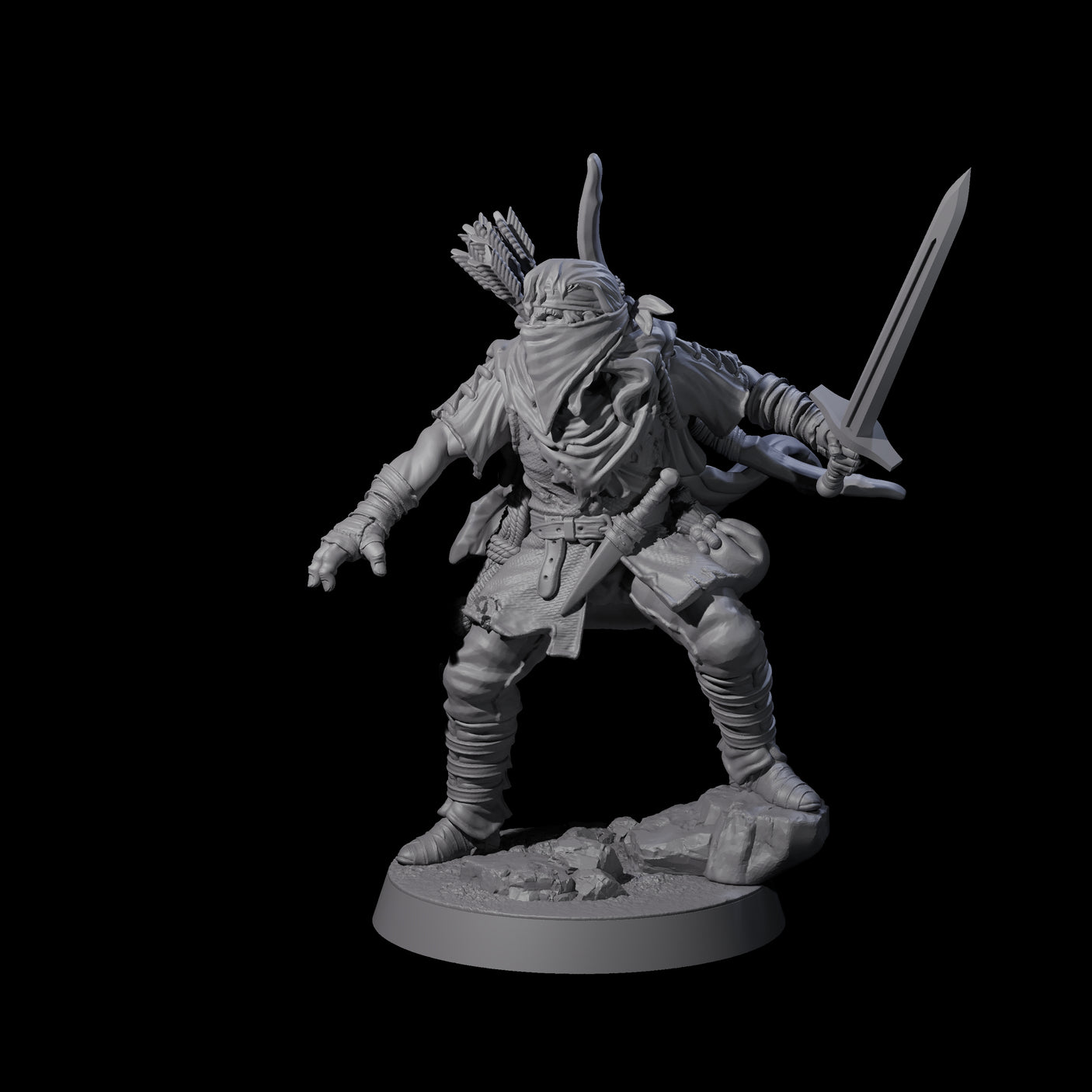 Rough Road Bandit A Miniature for Dungeons and Dragons, Pathfinder or other TTRPGs