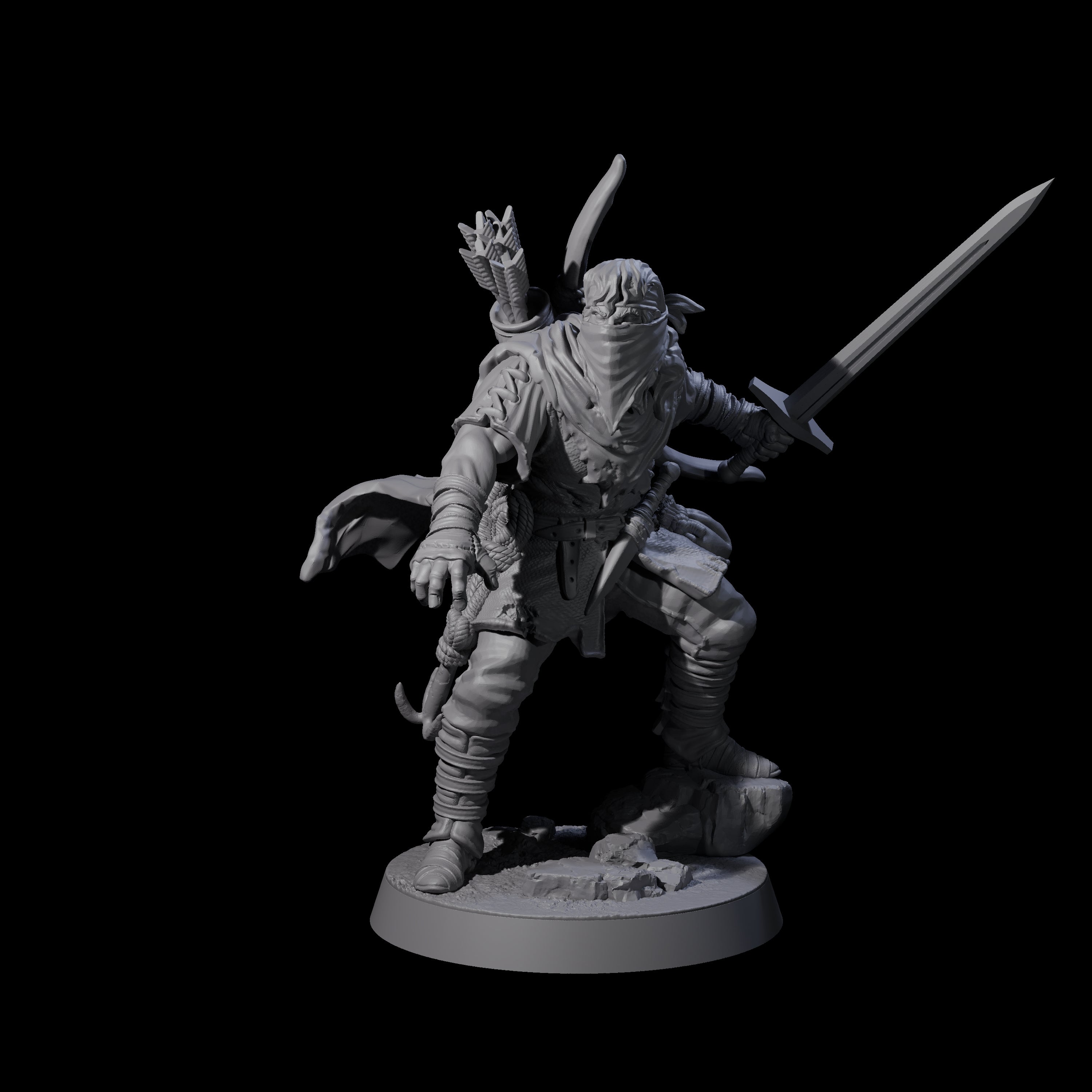 Rough Road Bandit A Miniature for Dungeons and Dragons, Pathfinder or other TTRPGs