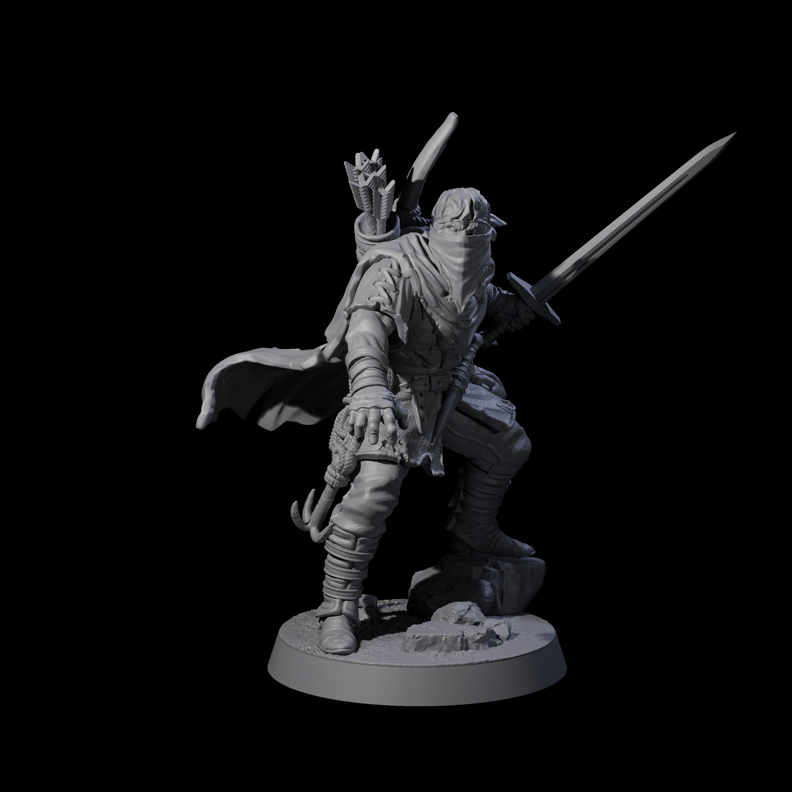 Rough Road Bandit A Miniature for Dungeons and Dragons, Pathfinder or other TTRPGs