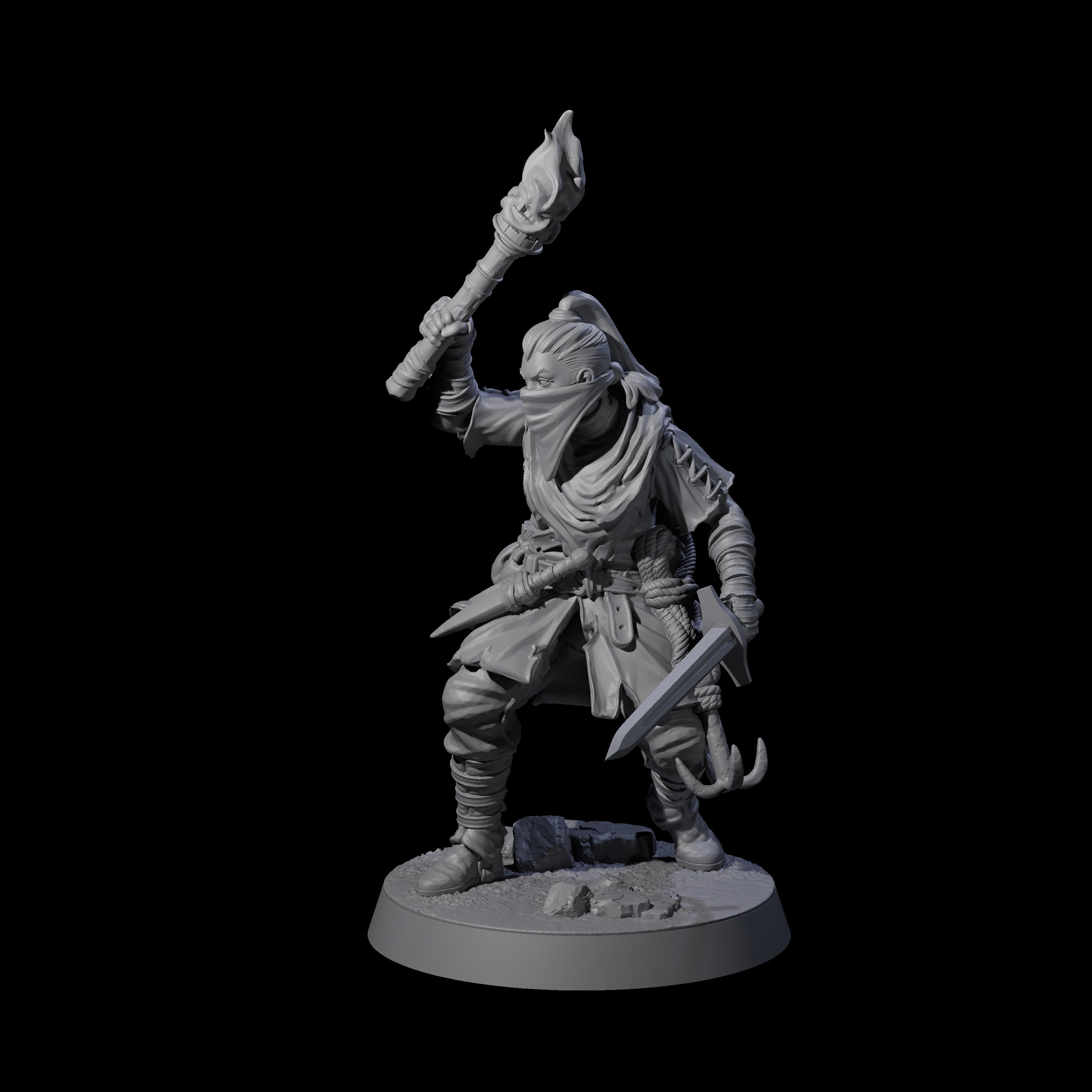 Rough Road Bandit B Miniature for Dungeons and Dragons, Pathfinder or other TTRPGs