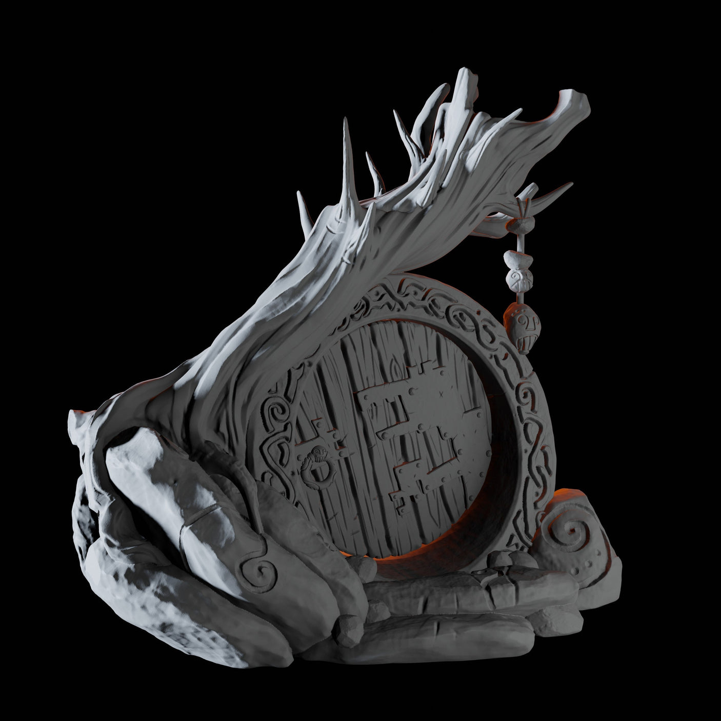 Round Door Miniature for Dungeons and Dragons, Pathfinder or other TTRPGs
