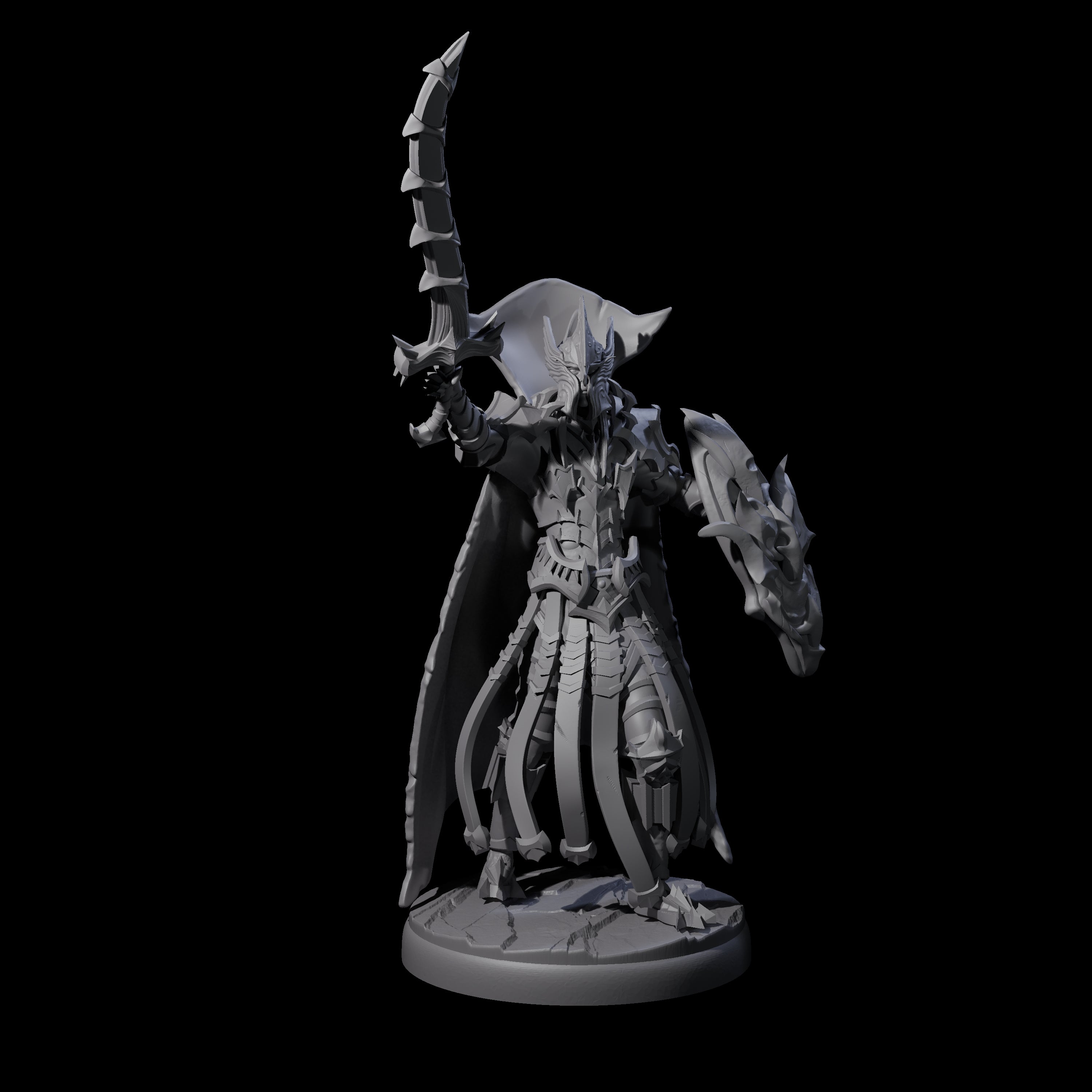 Royal Dark Elf Knight Champion Miniature for Dungeons and Dragons, Pathfinder or other TTRPGs