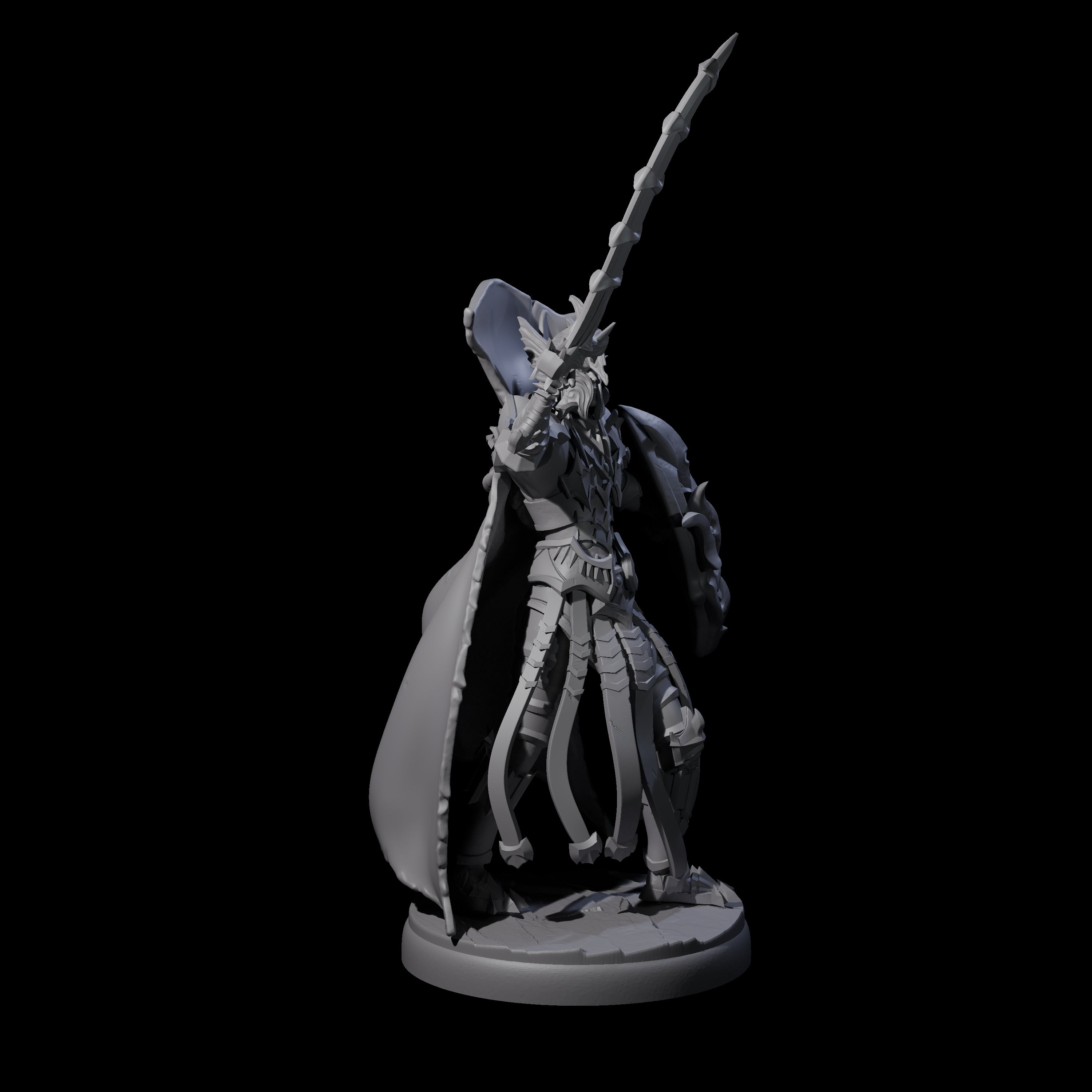 Royal Dark Elf Knight Champion Miniature for Dungeons and Dragons, Pathfinder or other TTRPGs