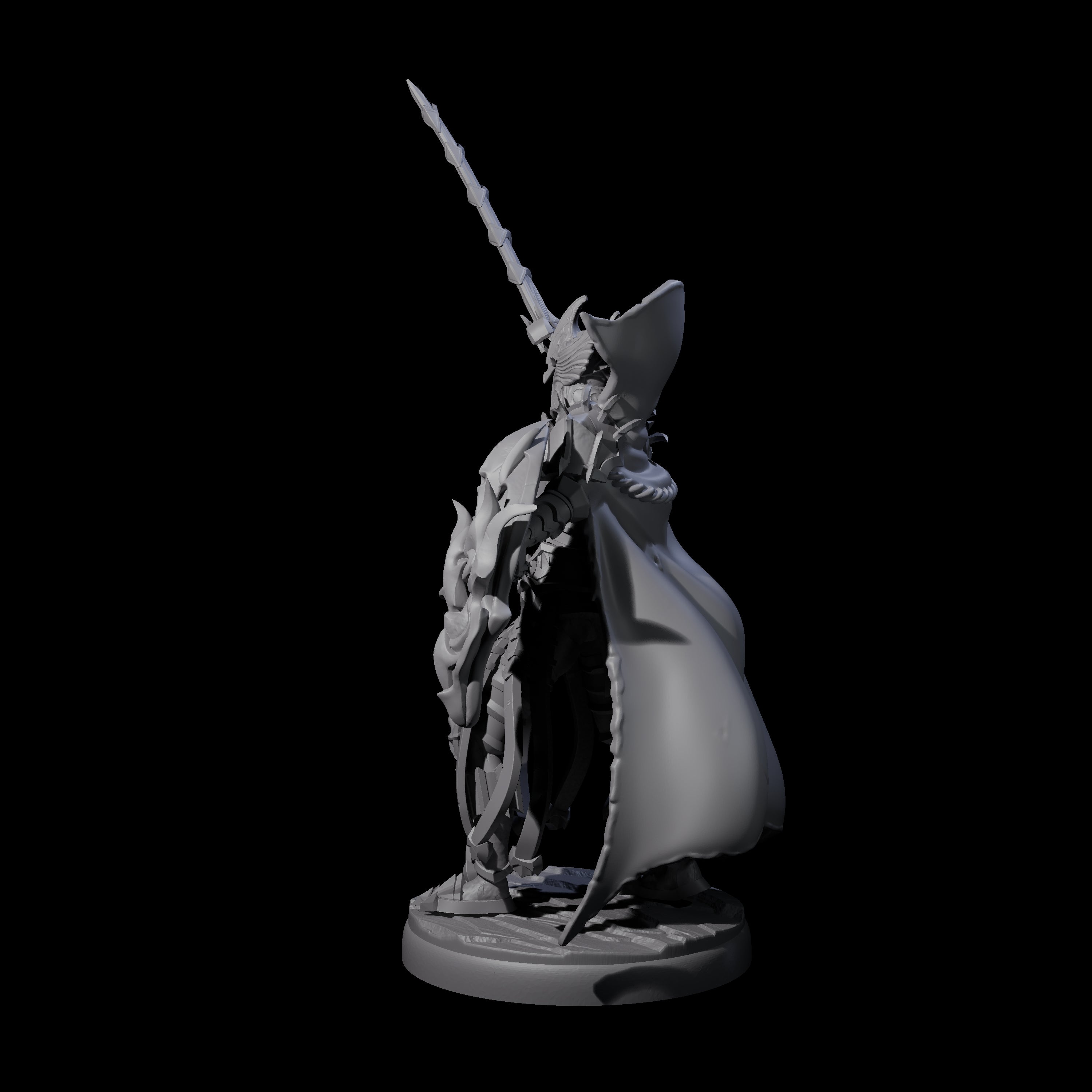 Royal Dark Elf Knight Champion Miniature for Dungeons and Dragons, Pathfinder or other TTRPGs