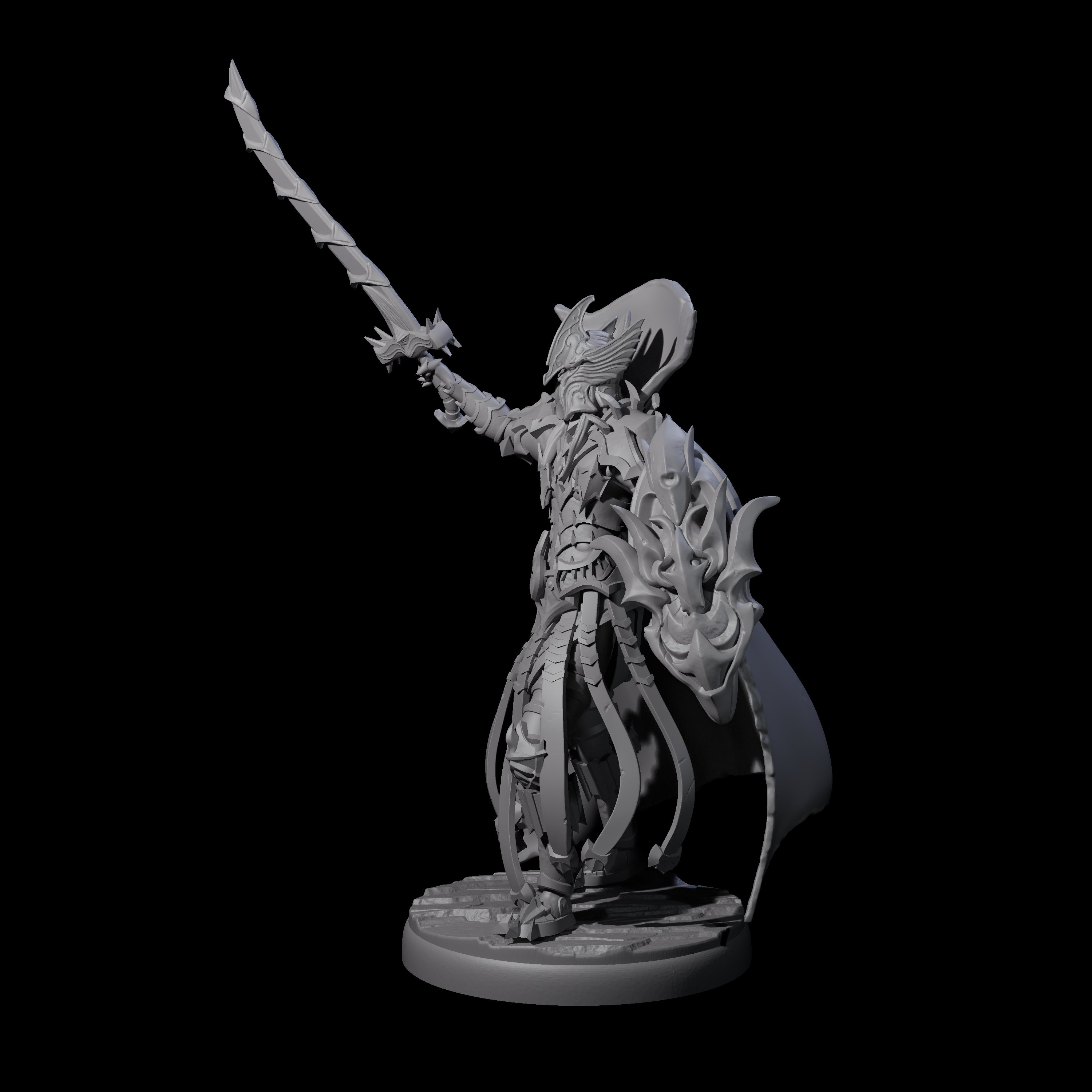 Royal Dark Elf Knight Champion Miniature for Dungeons and Dragons, Pathfinder or other TTRPGs