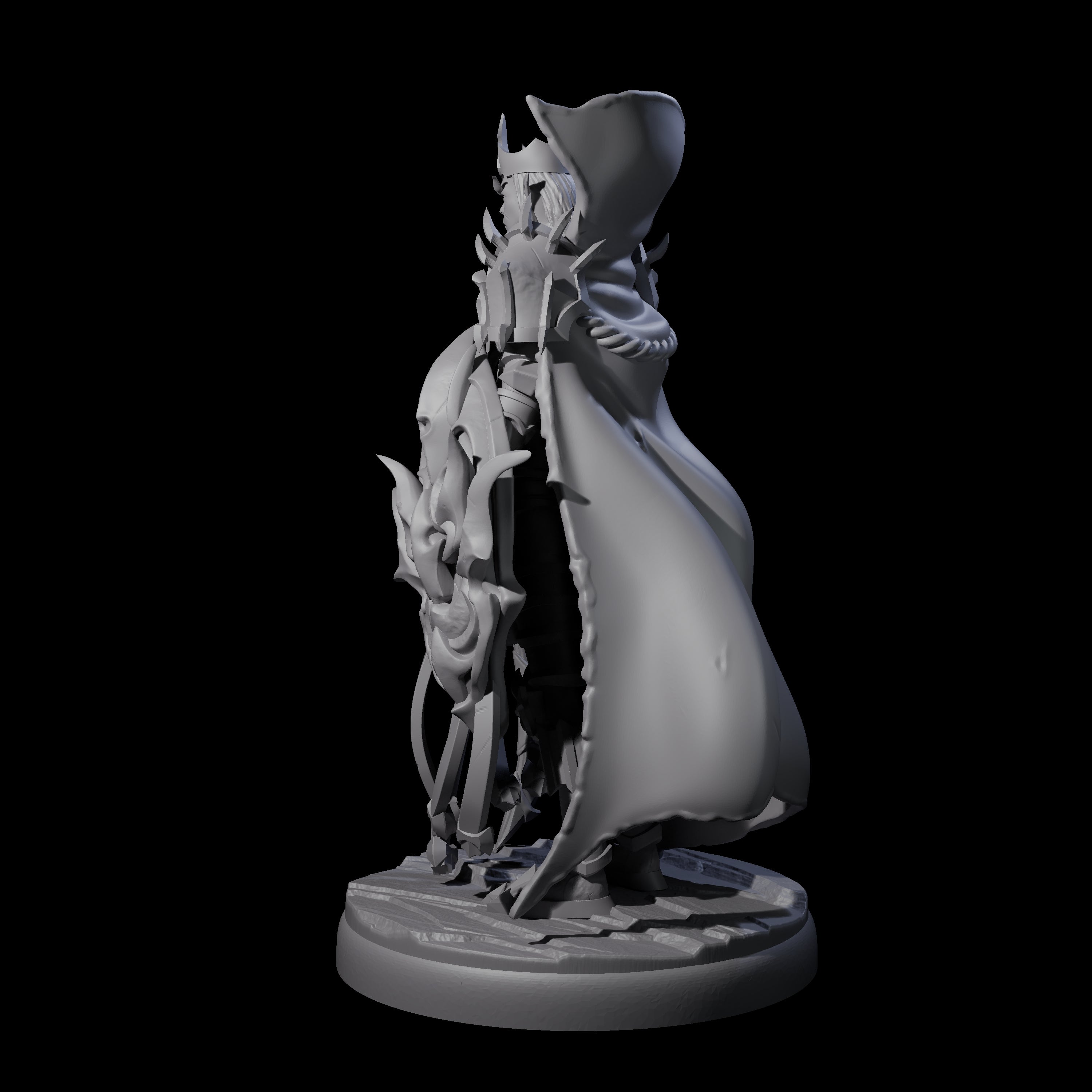 Royal Dark Elf Knight D Miniature for Dungeons and Dragons, Pathfinder or other TTRPGs