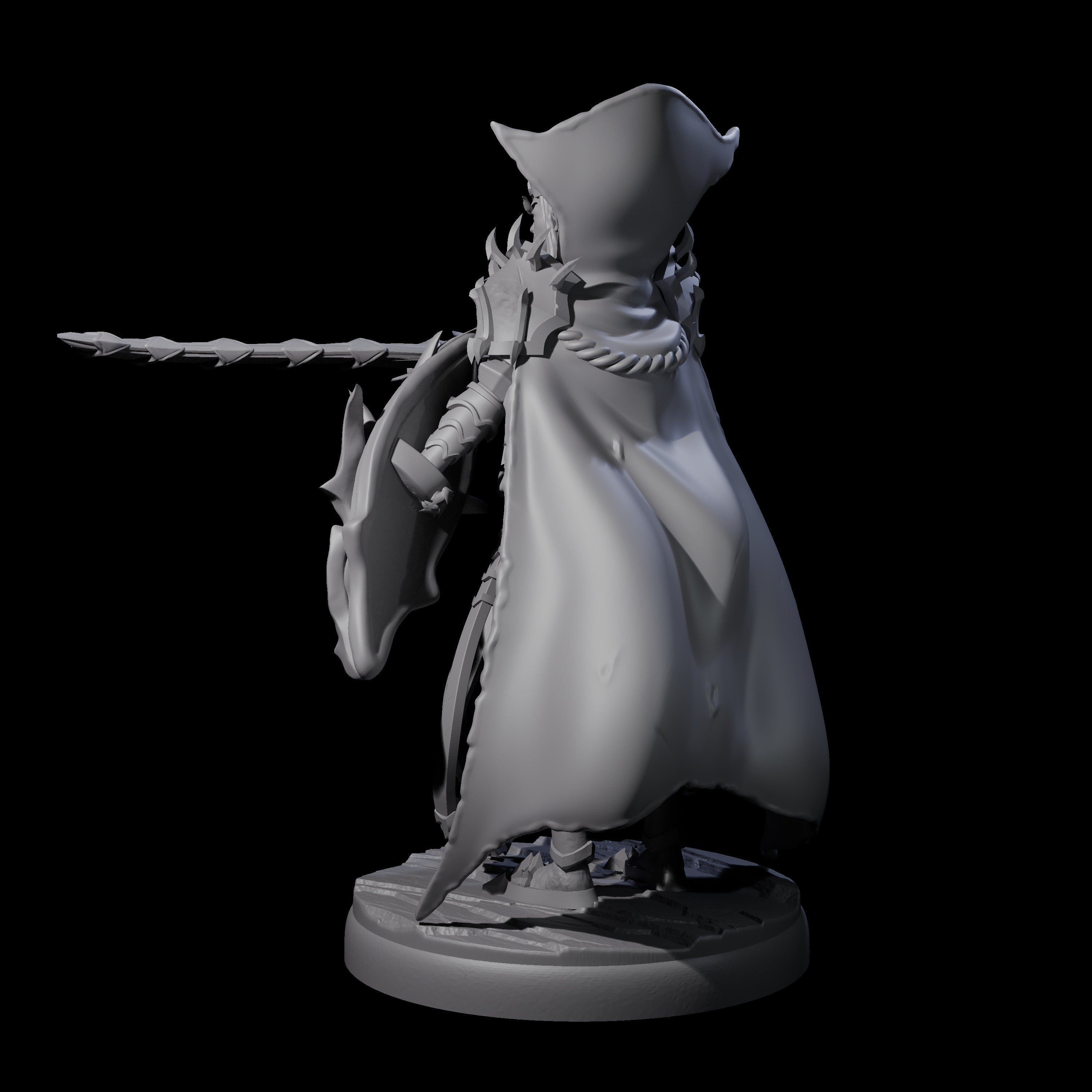 Royal Dark Elf Knight E Miniature for Dungeons and Dragons, Pathfinder or other TTRPGs
