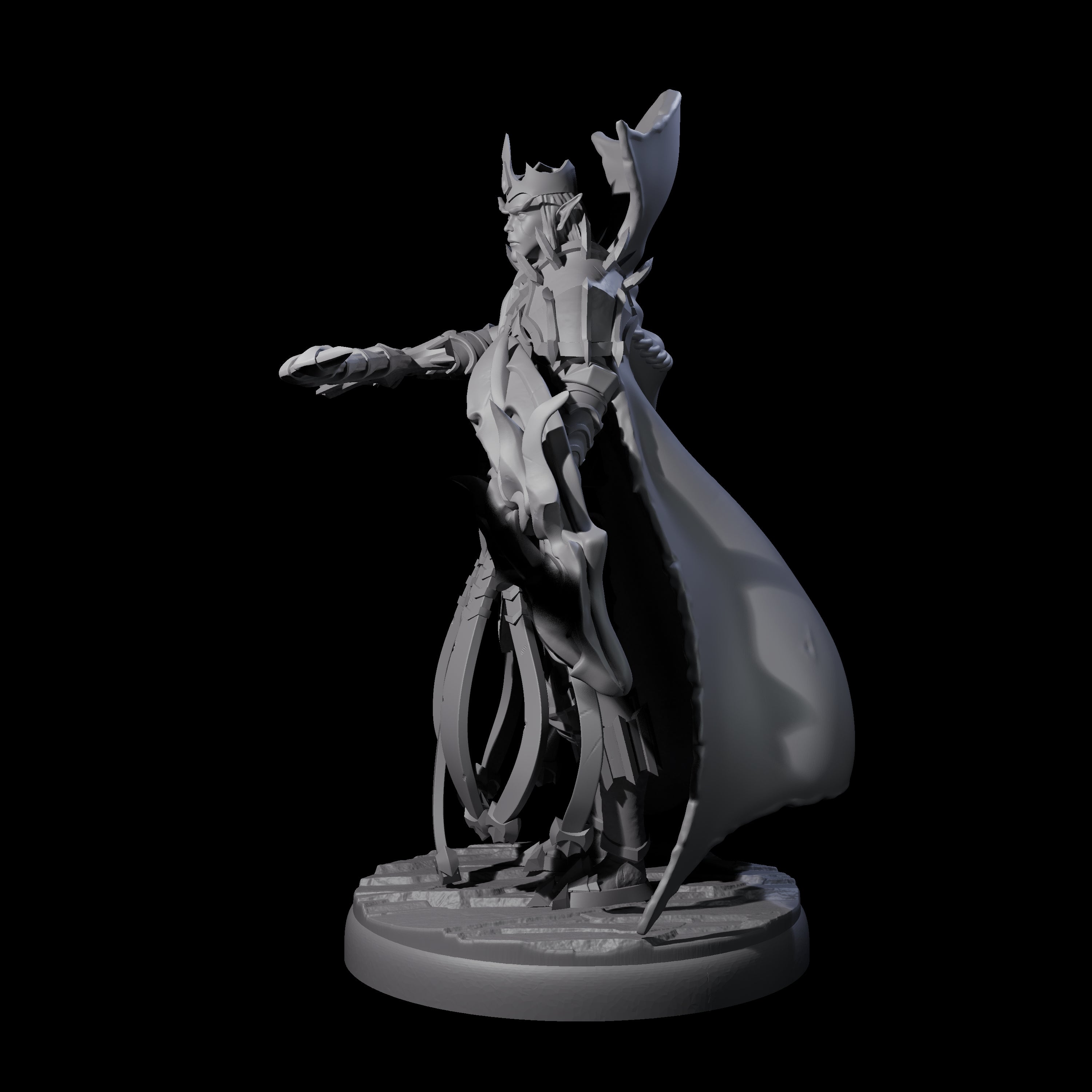 Royal Dark Elf Knight E Miniature for Dungeons and Dragons, Pathfinder or other TTRPGs