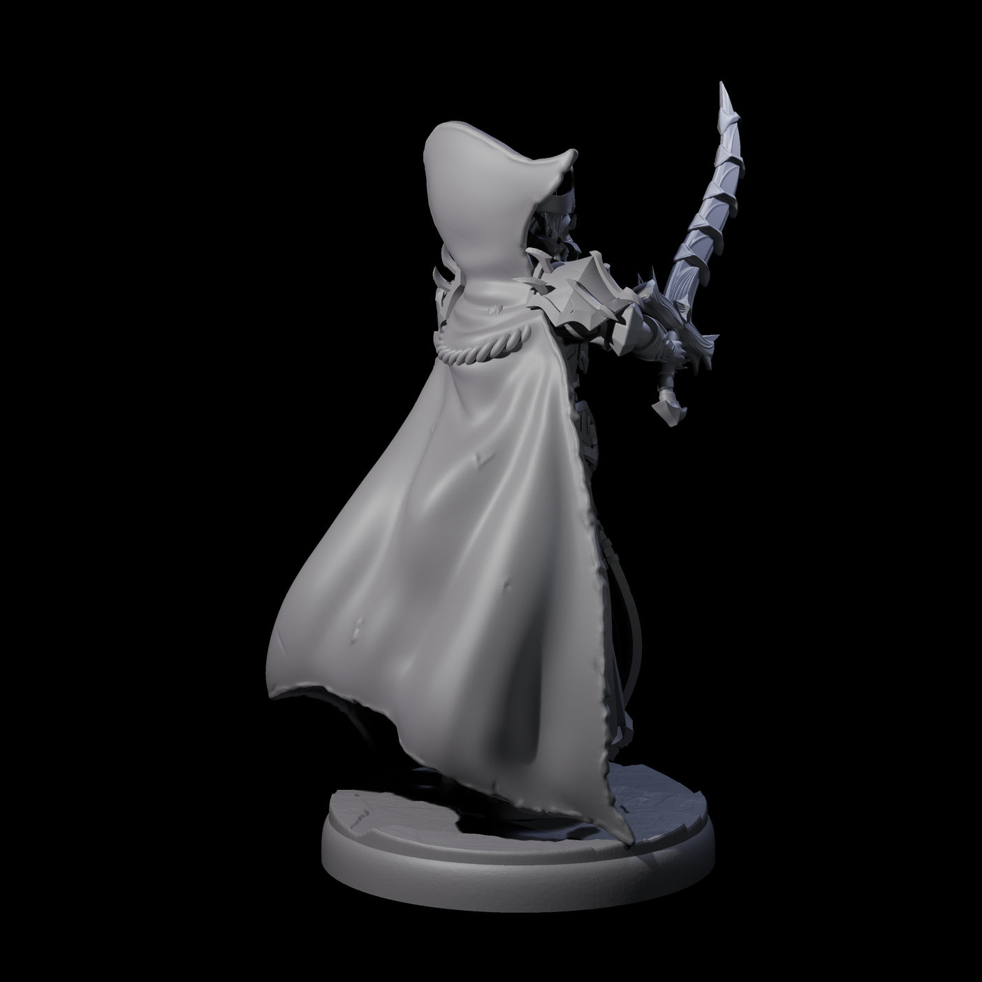 Royal Dark Elf Knight G Miniature for Dungeons and Dragons, Pathfinder or other TTRPGs