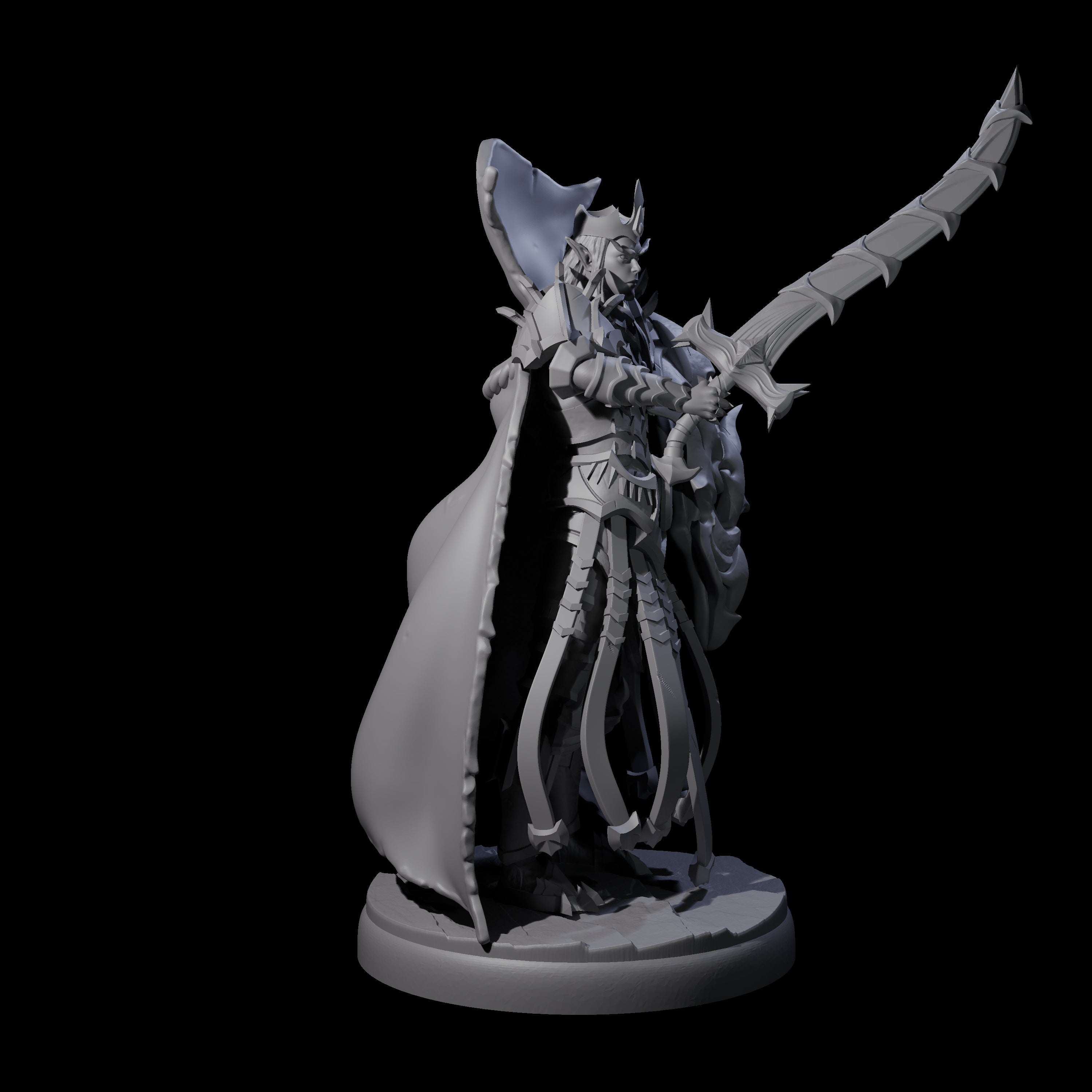 Royal Dark Elf Knight G Miniature for Dungeons and Dragons, Pathfinder or other TTRPGs