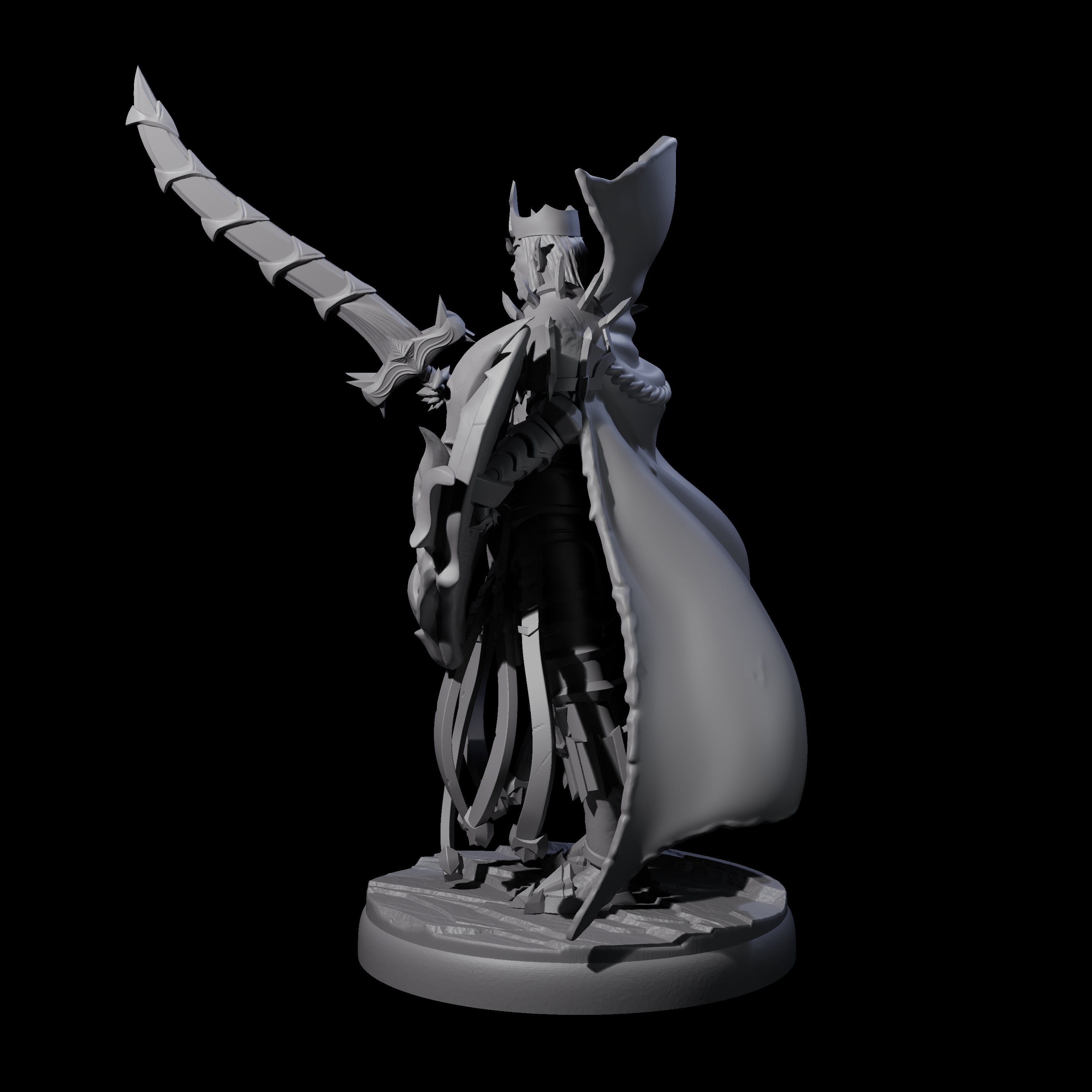 Royal Dark Elf Knight G Miniature for Dungeons and Dragons, Pathfinder or other TTRPGs
