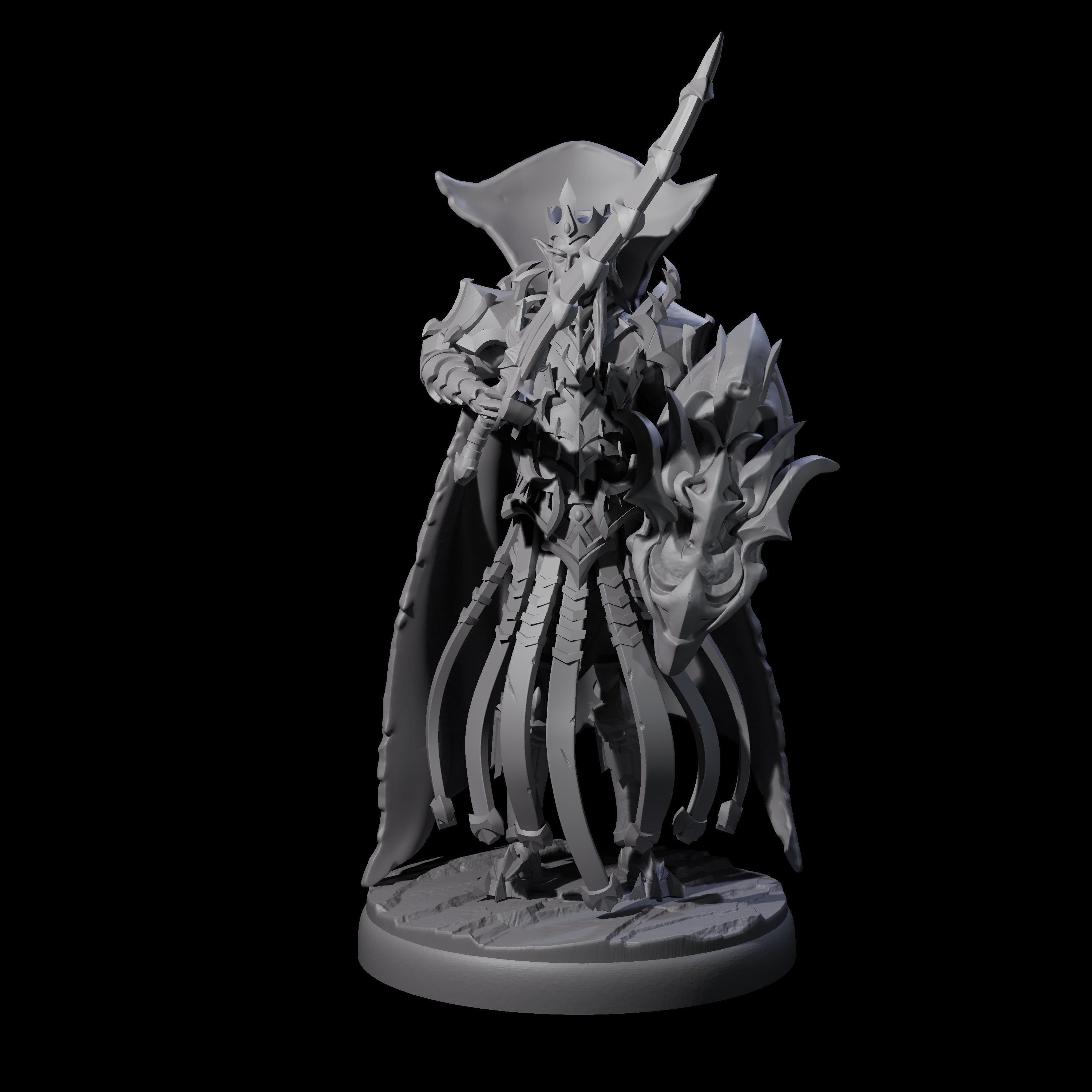 Royal Dark Elf Knight G Miniature for Dungeons and Dragons, Pathfinder or other TTRPGs