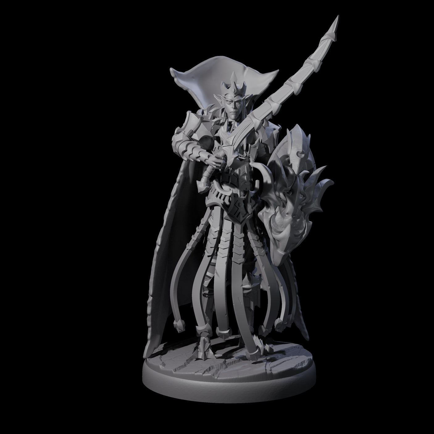 Royal Dark Elf Knight G Miniature for Dungeons and Dragons, Pathfinder or other TTRPGs