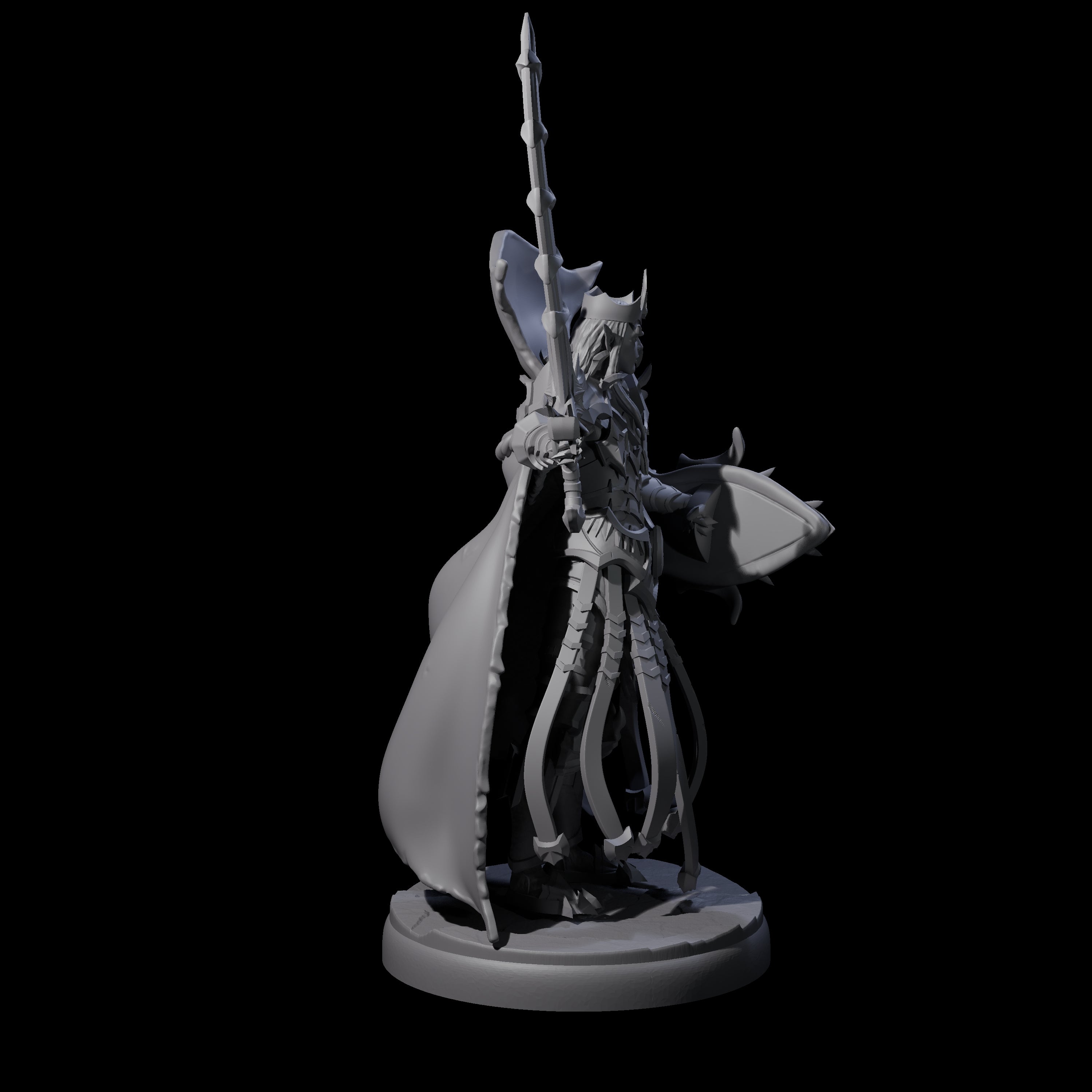 Royal Dark Elf Knight H Miniature for Dungeons and Dragons, Pathfinder or other TTRPGs