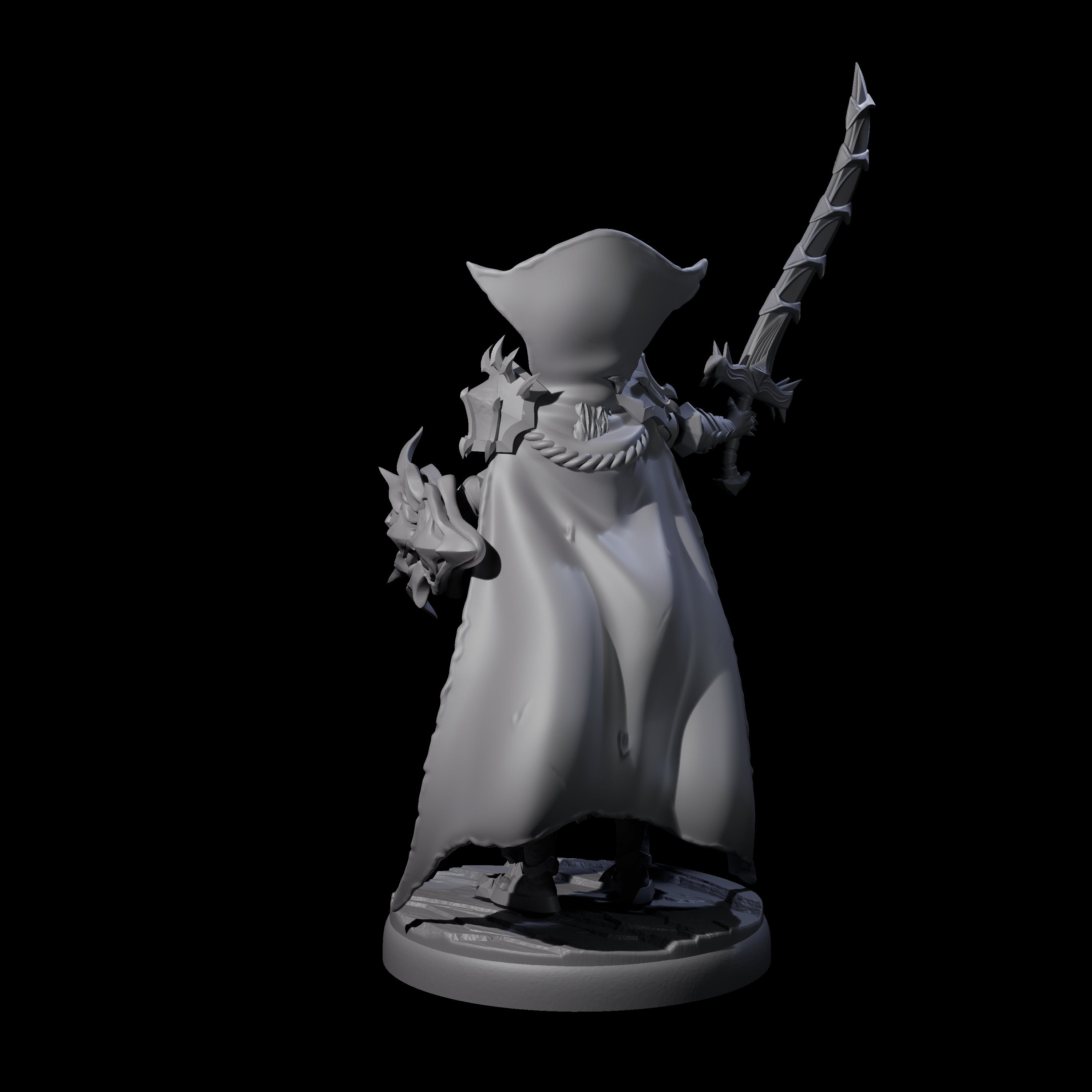 Royal Dark Elf Knight H Miniature for Dungeons and Dragons, Pathfinder or other TTRPGs