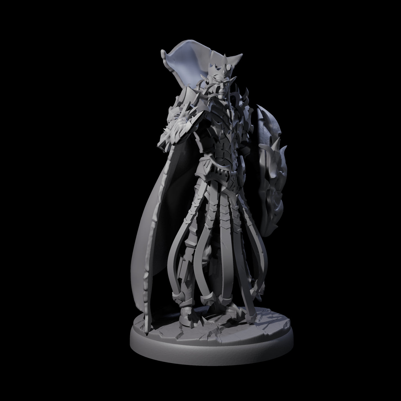 Royal Dark Elf Knight K Miniature for Dungeons and Dragons, Pathfinder or other TTRPGs