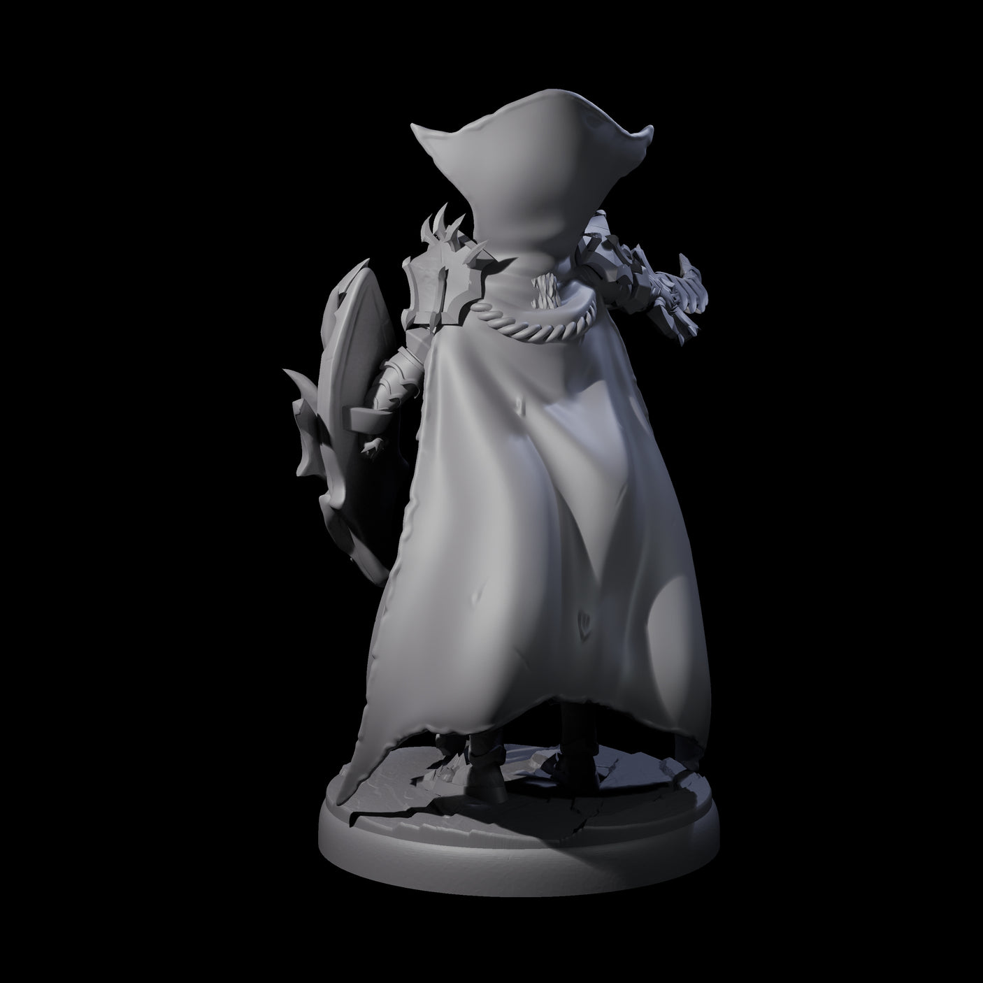 Royal Dark Elf Knight K Miniature for Dungeons and Dragons, Pathfinder or other TTRPGs