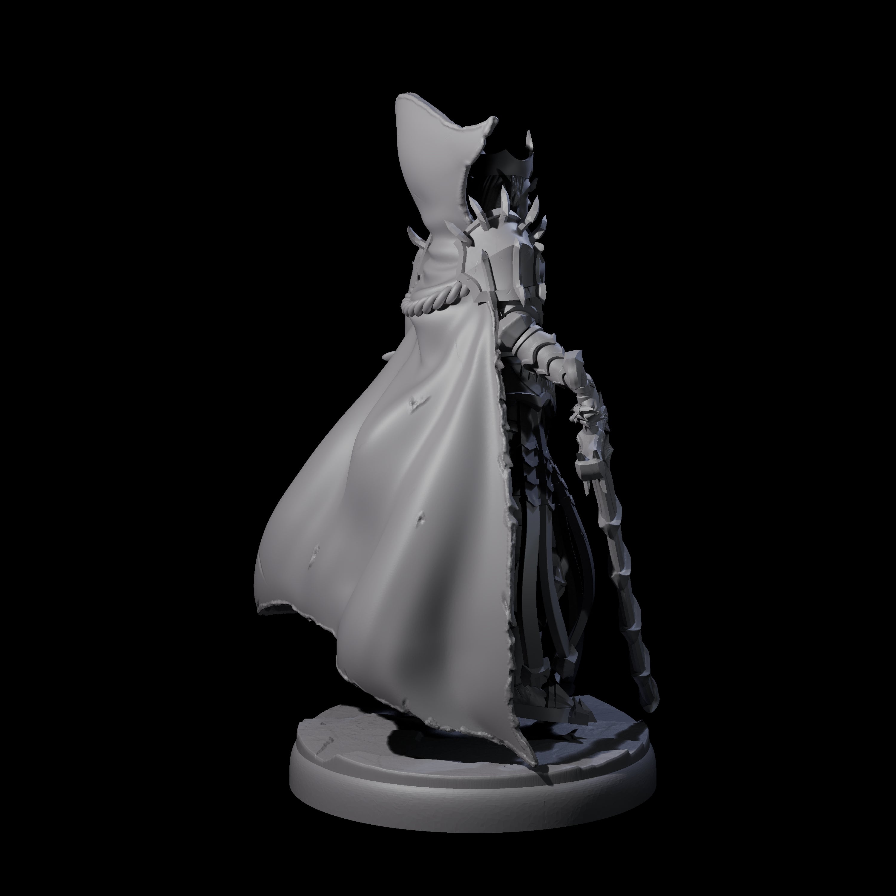 Royal Dark Elf Knight L Miniature for Dungeons and Dragons, Pathfinder or other TTRPGs