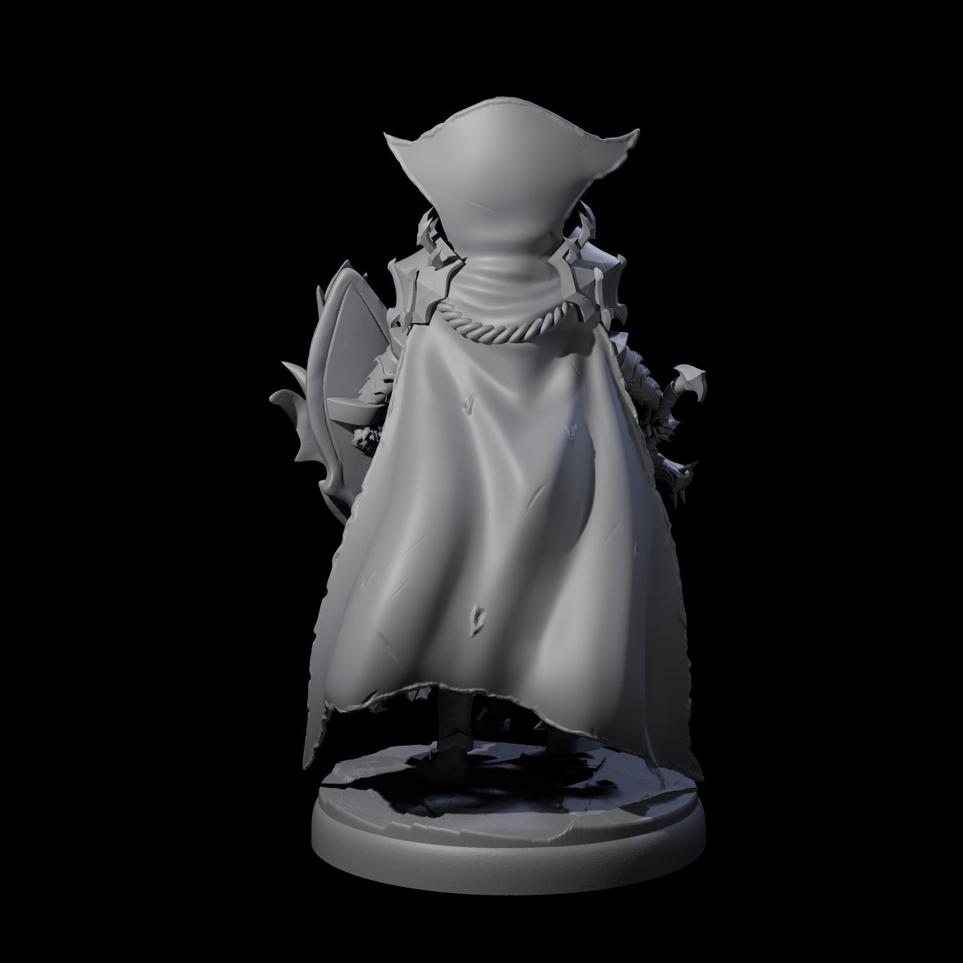 Royal Dark Elf Knight L Miniature for Dungeons and Dragons, Pathfinder or other TTRPGs