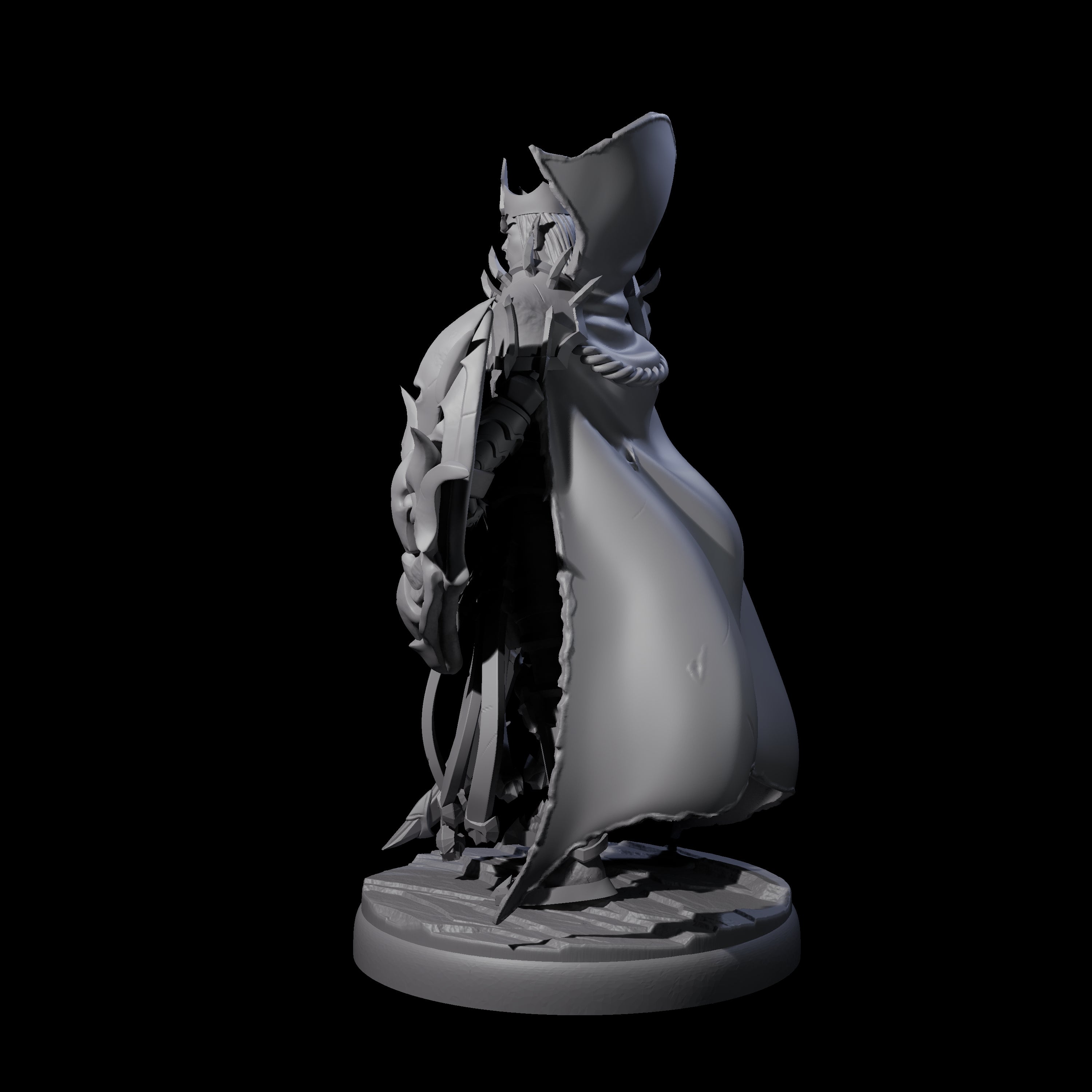 Royal Dark Elf Knight L Miniature for Dungeons and Dragons, Pathfinder or other TTRPGs