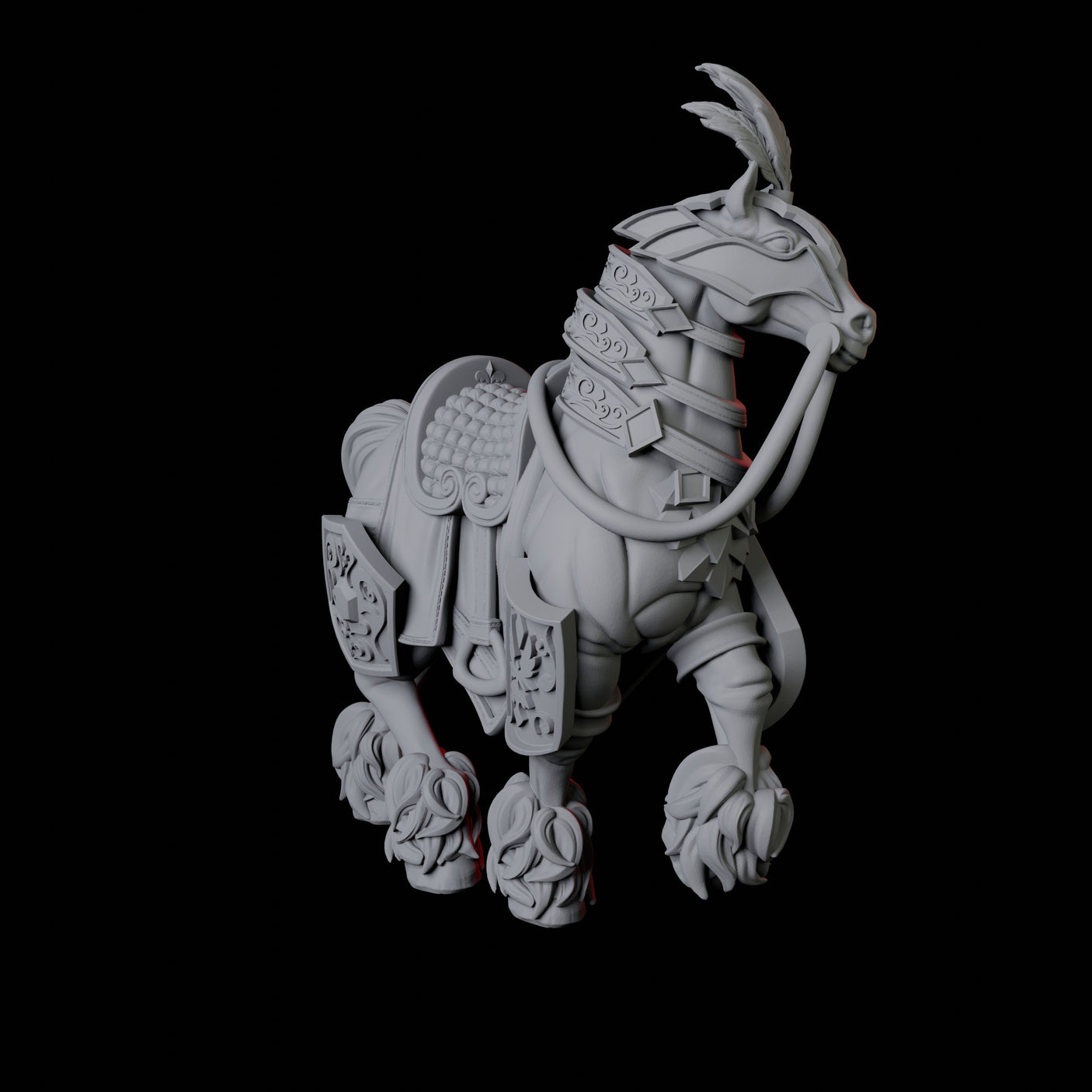 Royal Horse B Miniature for Dungeons and Dragons, Pathfinder or other TTRPGs