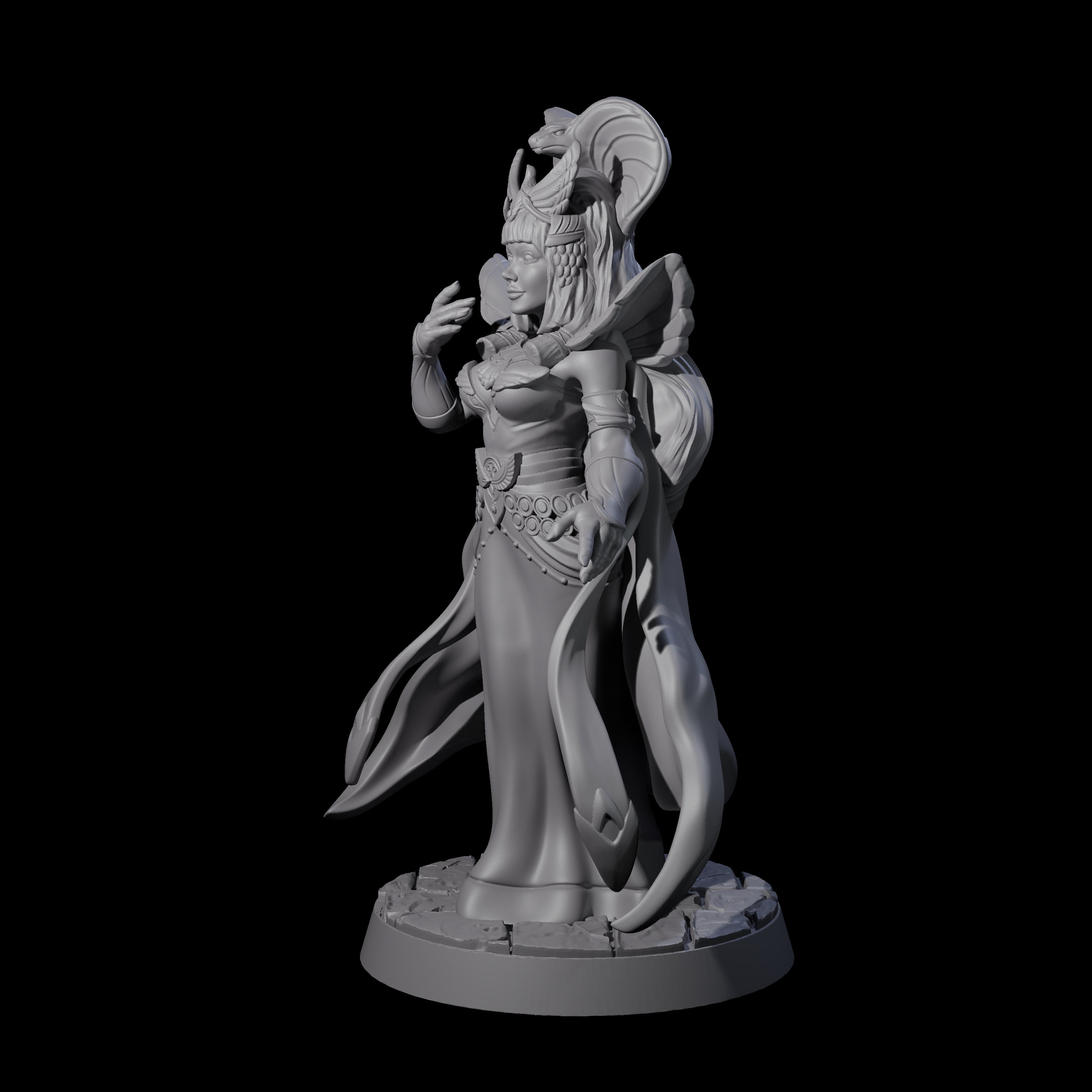Royal Serpant Priest Miniature for Dungeons and Dragons, Pathfinder or other TTRPGs