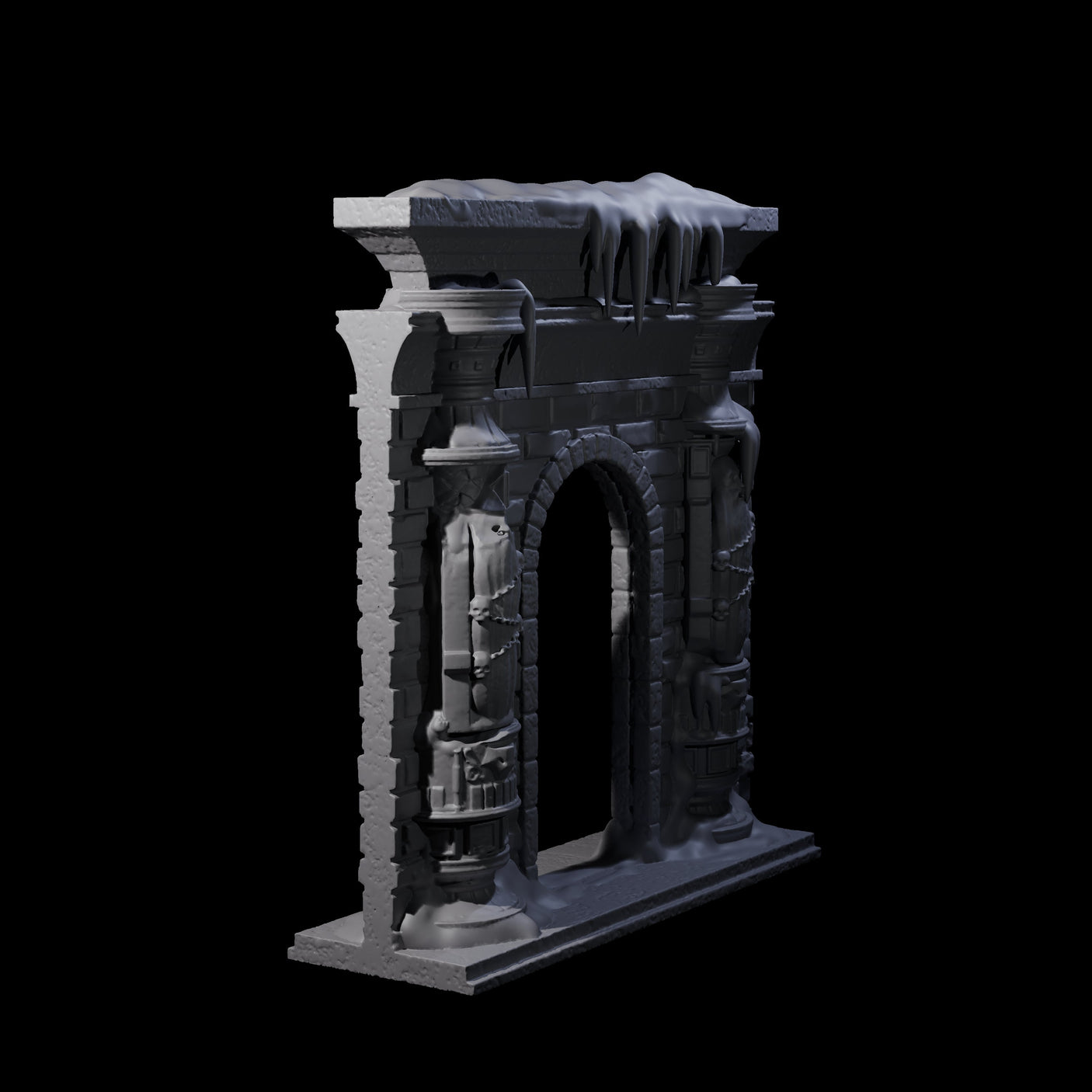 Ruined Frost Giant Temple Wall B Miniature for Dungeons and Dragons, Pathfinder or other TTRPGs