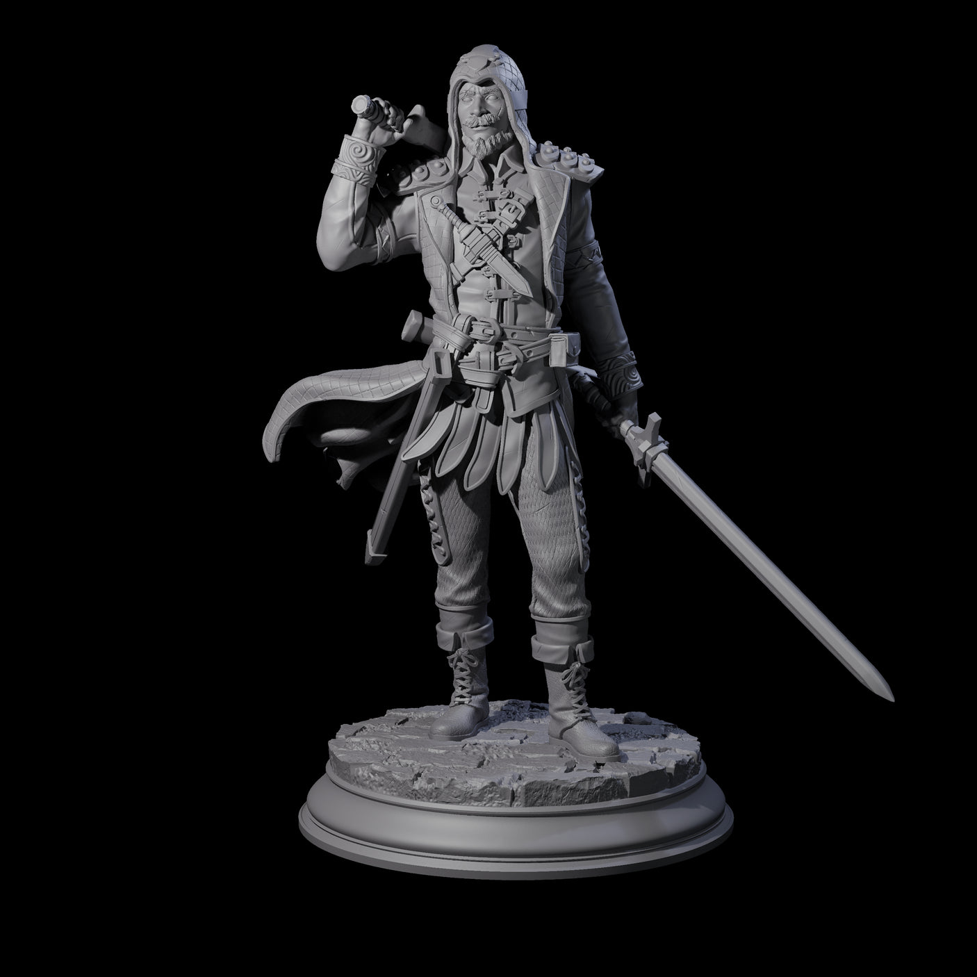 Ruthless Human Criminal B Miniature for Dungeons and Dragons, Pathfinder or other TTRPGs