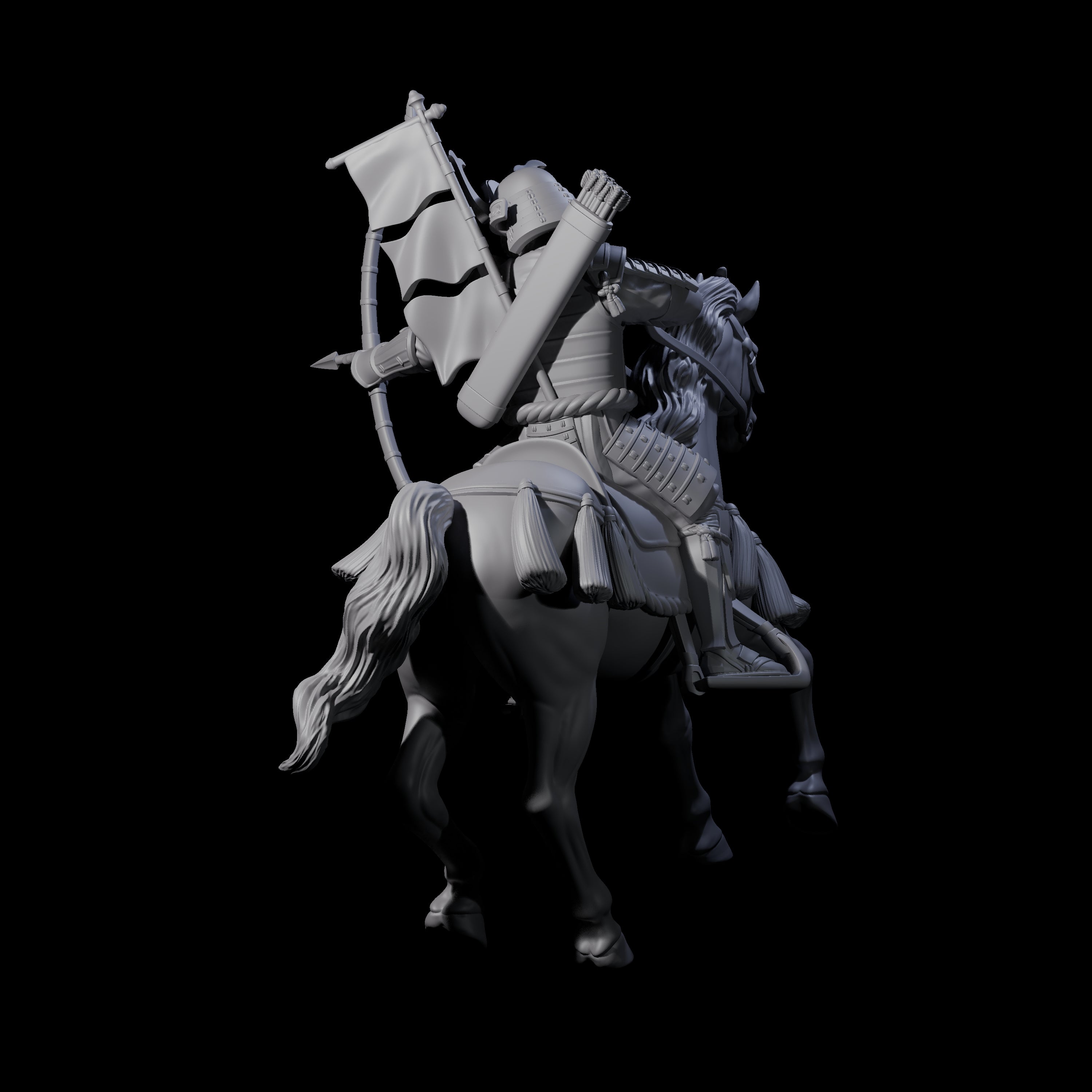 Samuari on Horseback Firing Arrow Miniature for Dungeons and Dragons, Pathfinder or other TTRPGs