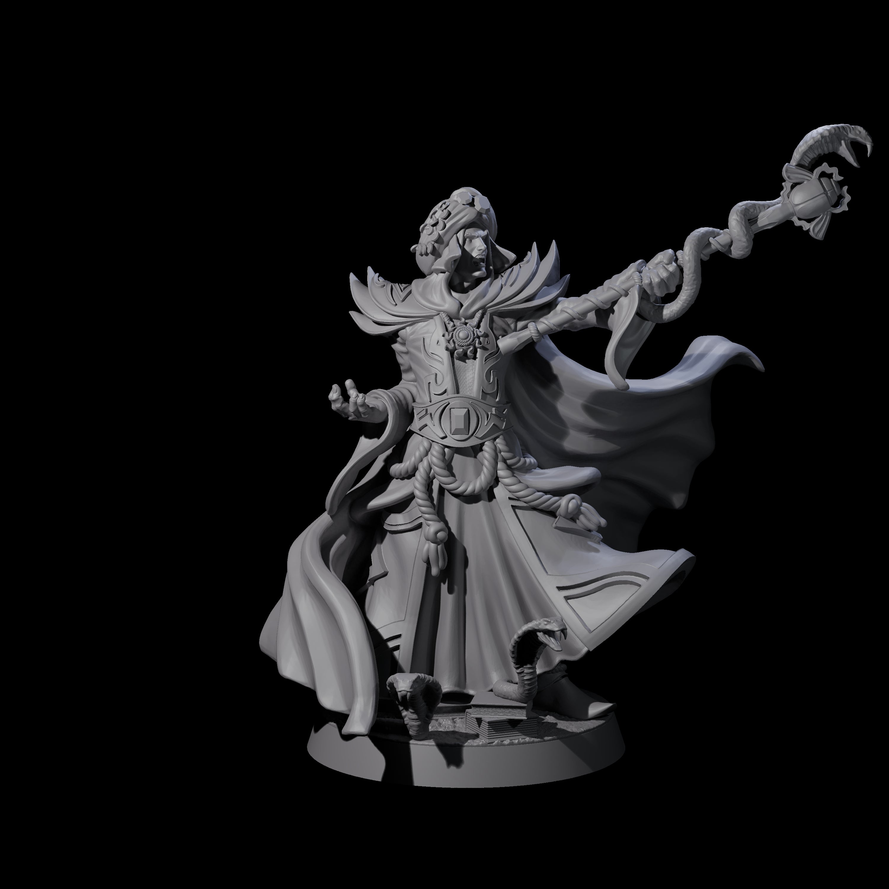 Sand Staff Court Magician Miniature for Dungeons and Dragons, Pathfinder or other TTRPGs