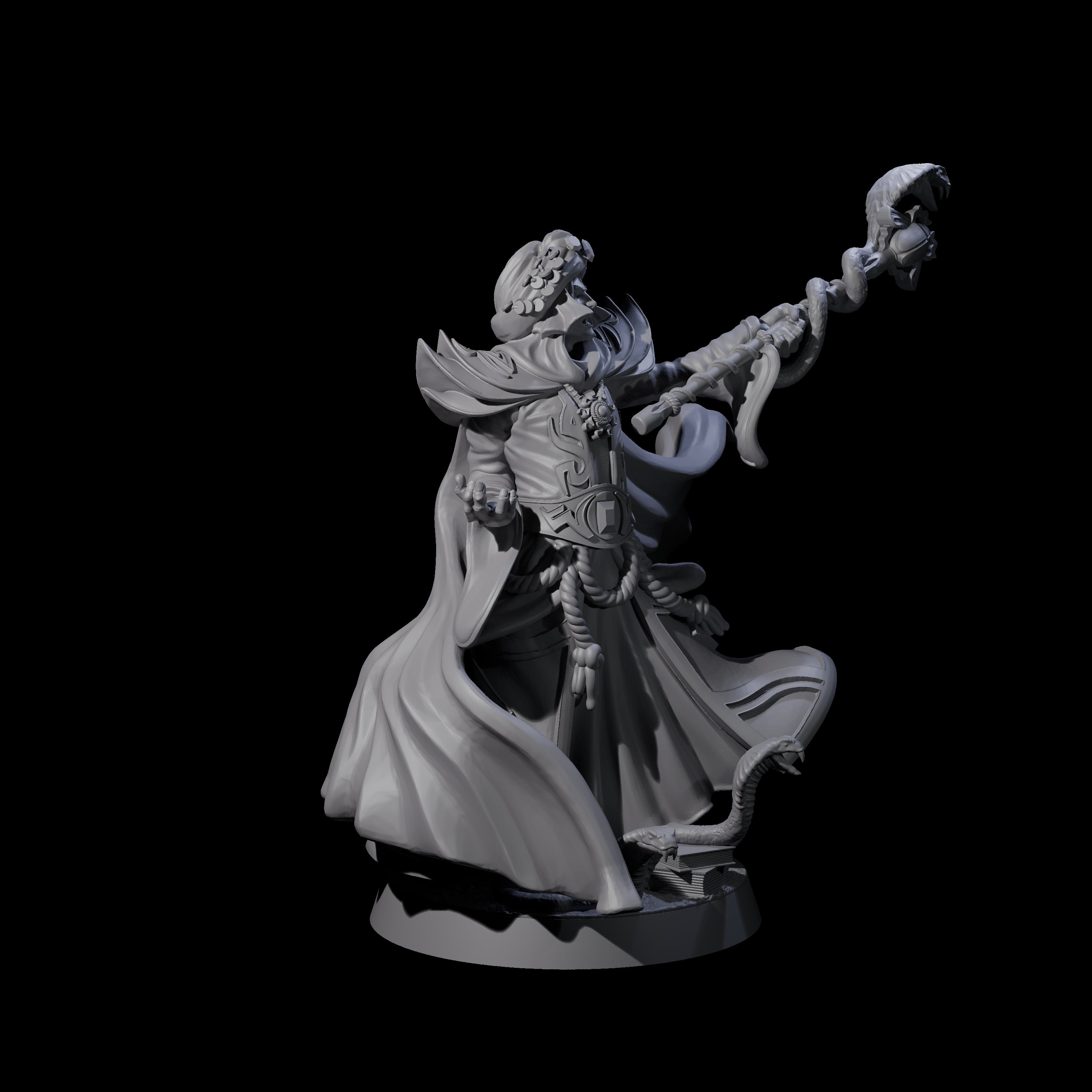 Sand Staff Court Magician Miniature for Dungeons and Dragons, Pathfinder or other TTRPGs