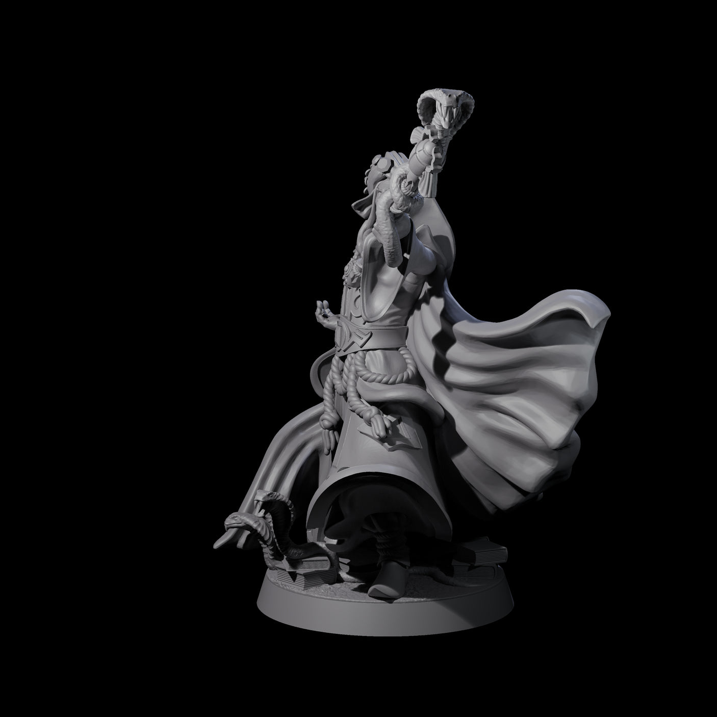 Sand Staff Court Magician Miniature for Dungeons and Dragons, Pathfinder or other TTRPGs