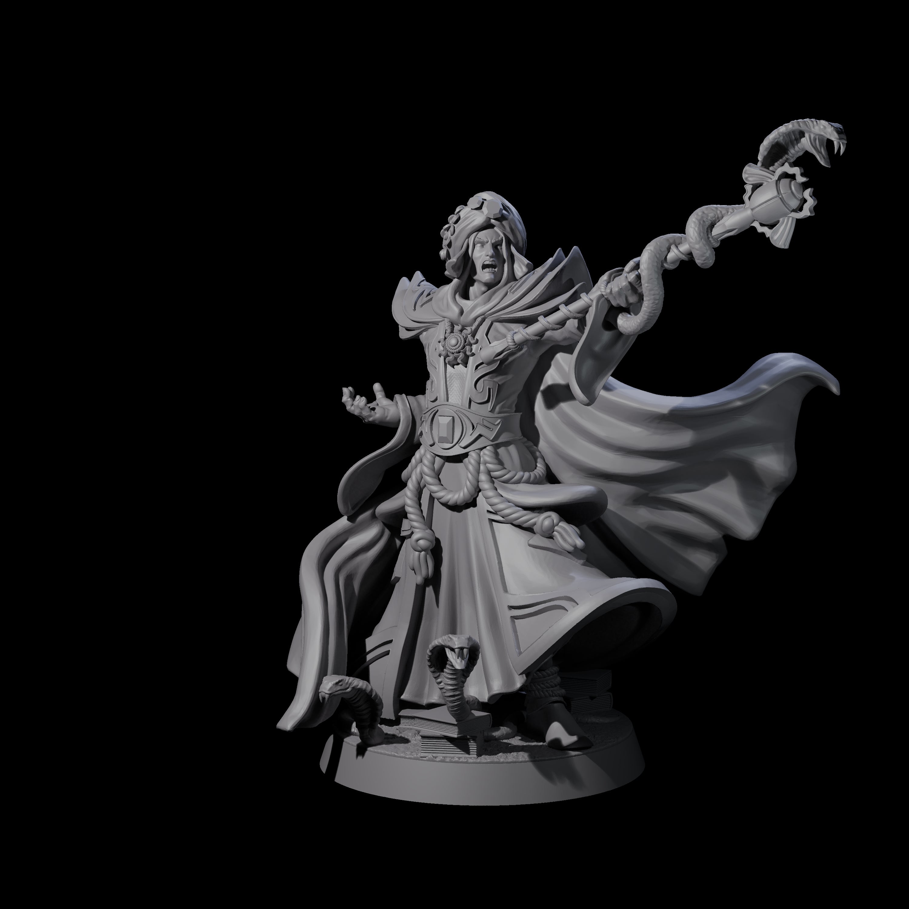 Sand Staff Court Magician Miniature for Dungeons and Dragons, Pathfinder or other TTRPGs
