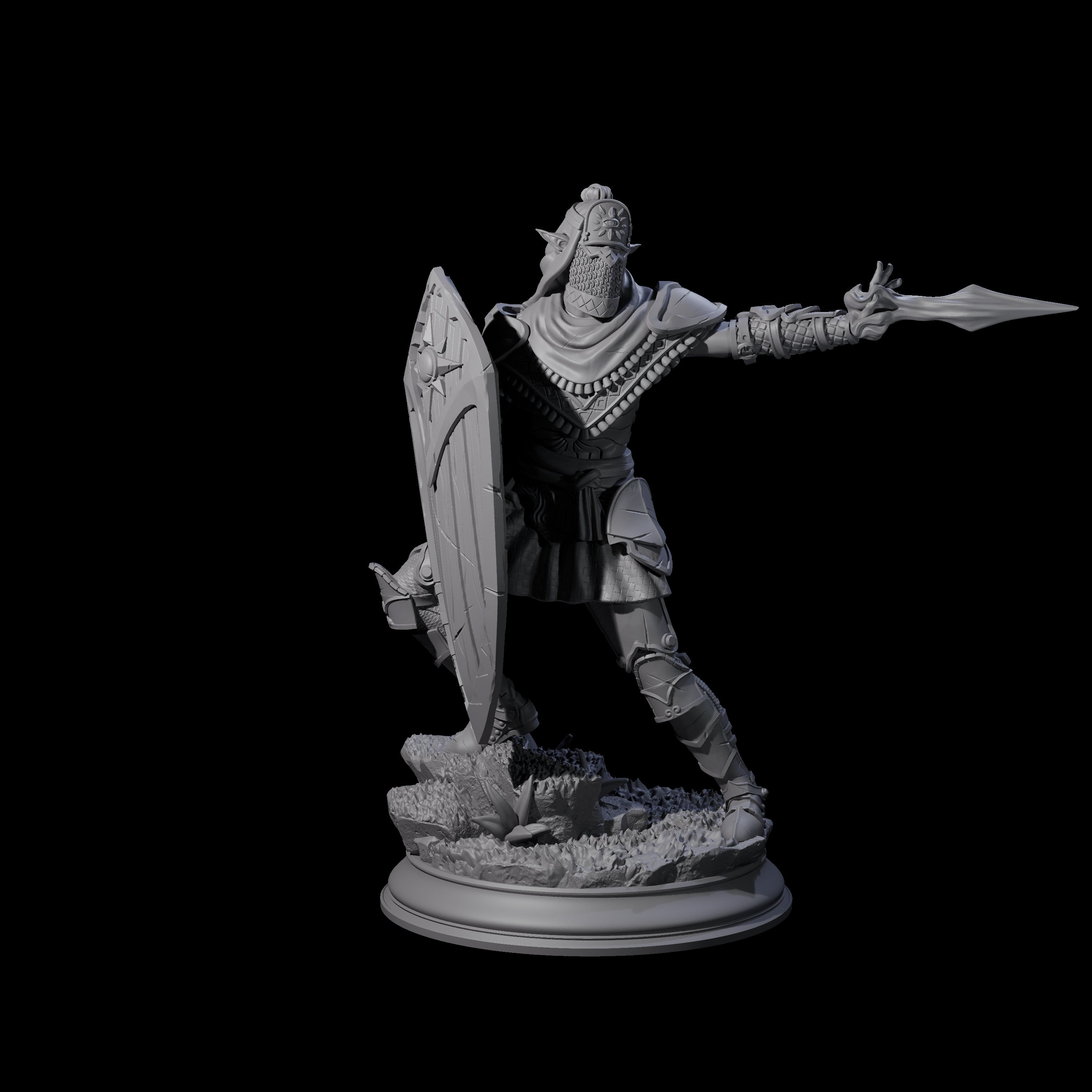 Sandy Elf Crusader Battlemage Miniature for Dungeons and Dragons, Pathfinder or other TTRPGs